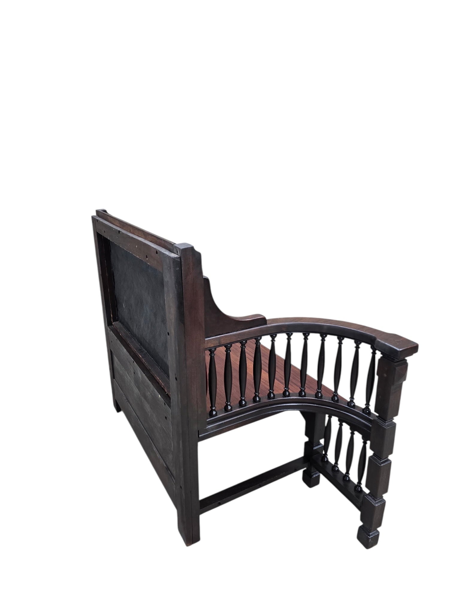 Antique Eastlake Victorian Style Upholstered Back Bench