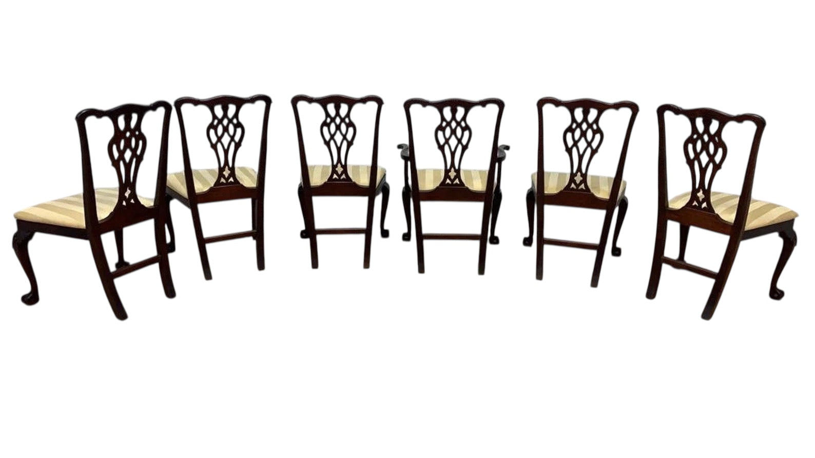 Vintage Traditional Chippendale Ball and Claw Mahogany Dining Chairs - Set of 6