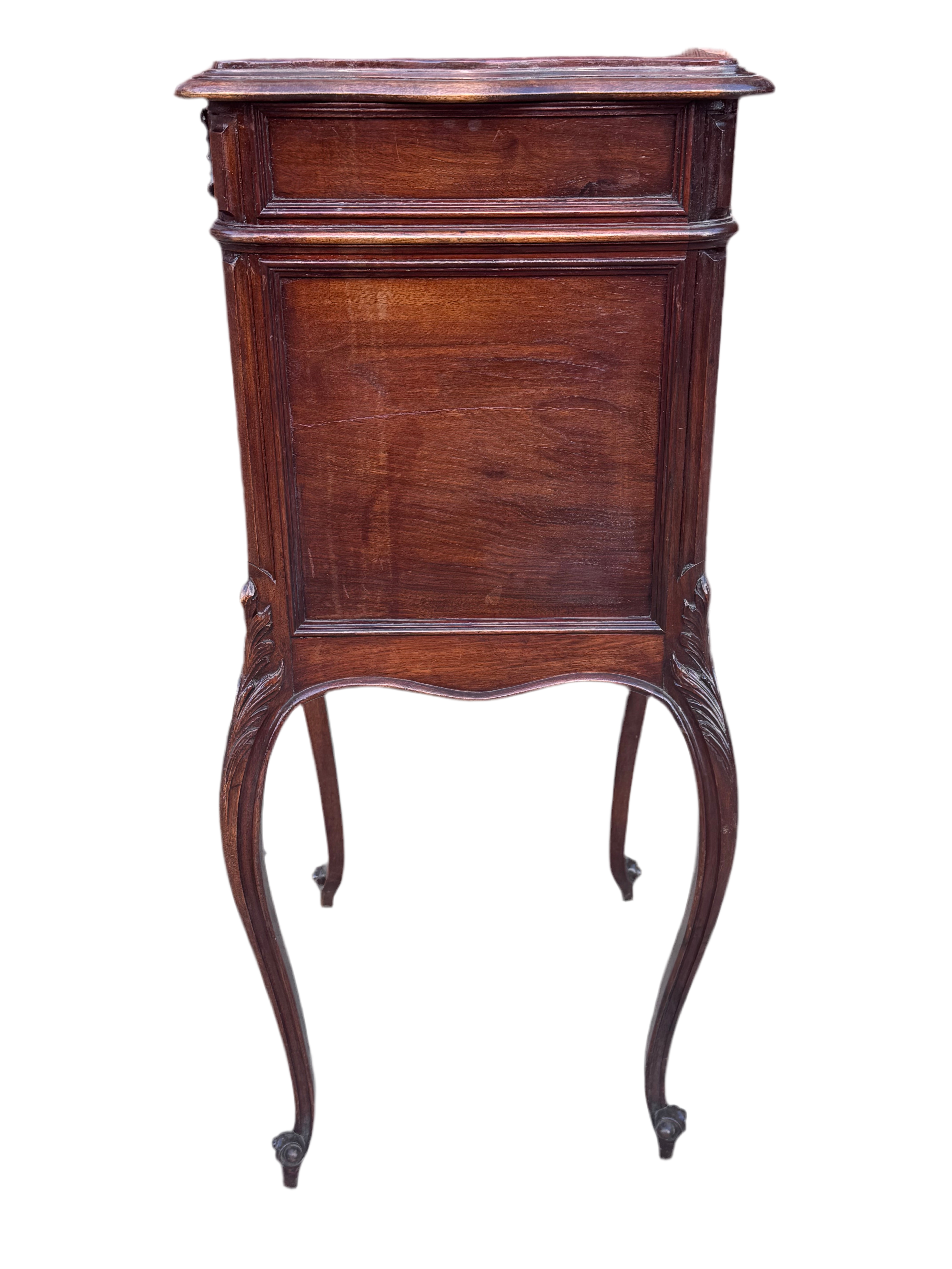 New - Antique French Louis XV Style Carved Marble Top Smoking Stand/ End Table