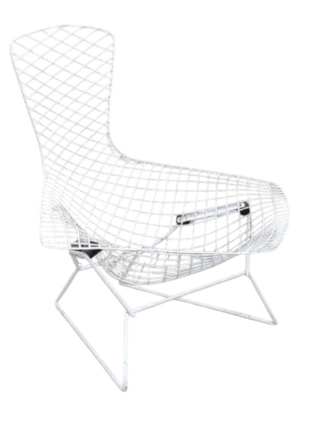 Mid Century Modern Harry Bertoia for Knoll Bird Lounge Chair in White
