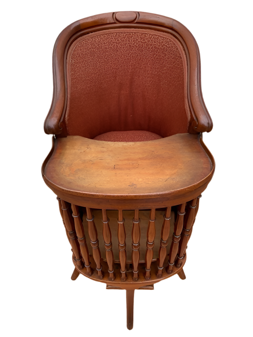 Antique Victorian Child's Feeding Chair with Chamber Pot