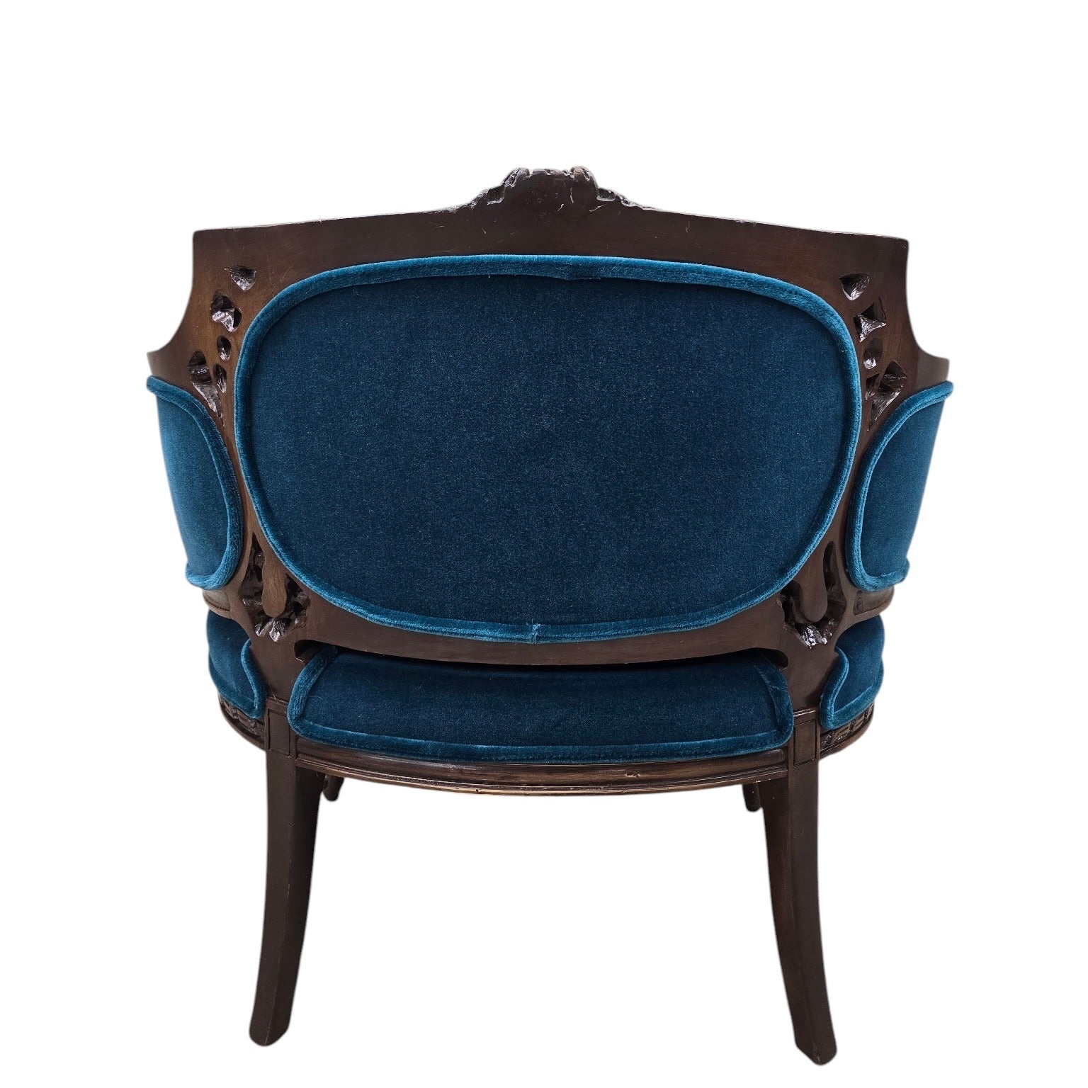 Antique French Louis XV and Louis XVI Style Armchairs Newly Upholstered – Set of 2