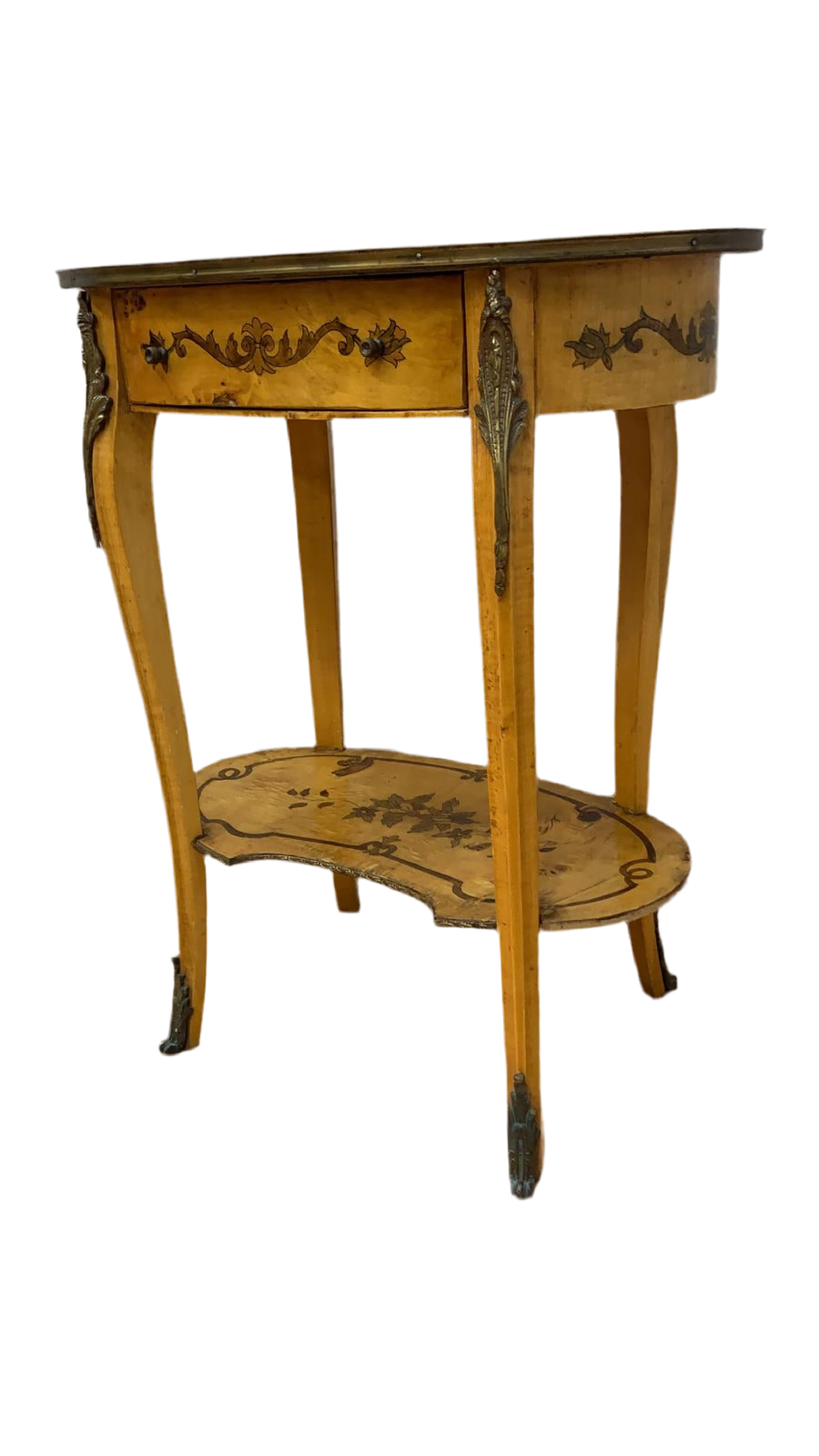 Vintage Italian Two Tier Inlaid Side Table