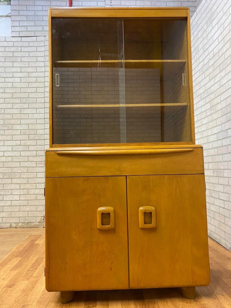 Vintage Mid Century Modern Heywood Wakefield Buffet Server Hutch Display Cabinet