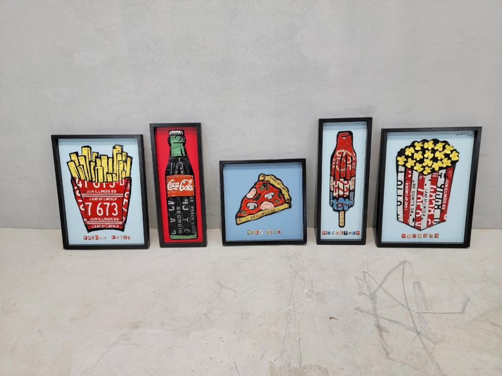 Artist Derek Christensen Original License Plate Popcorn Pop Art, Wall Art Signed