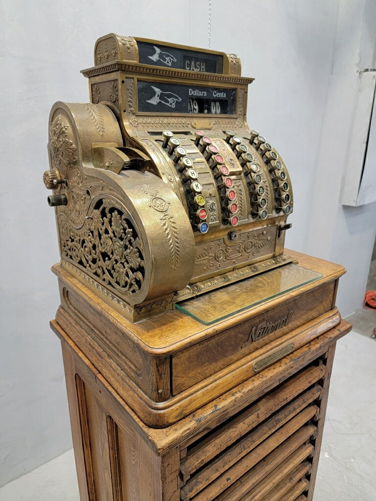 Antique National Cash Register Co. Model 422X with Paper Receipt Ink Printer