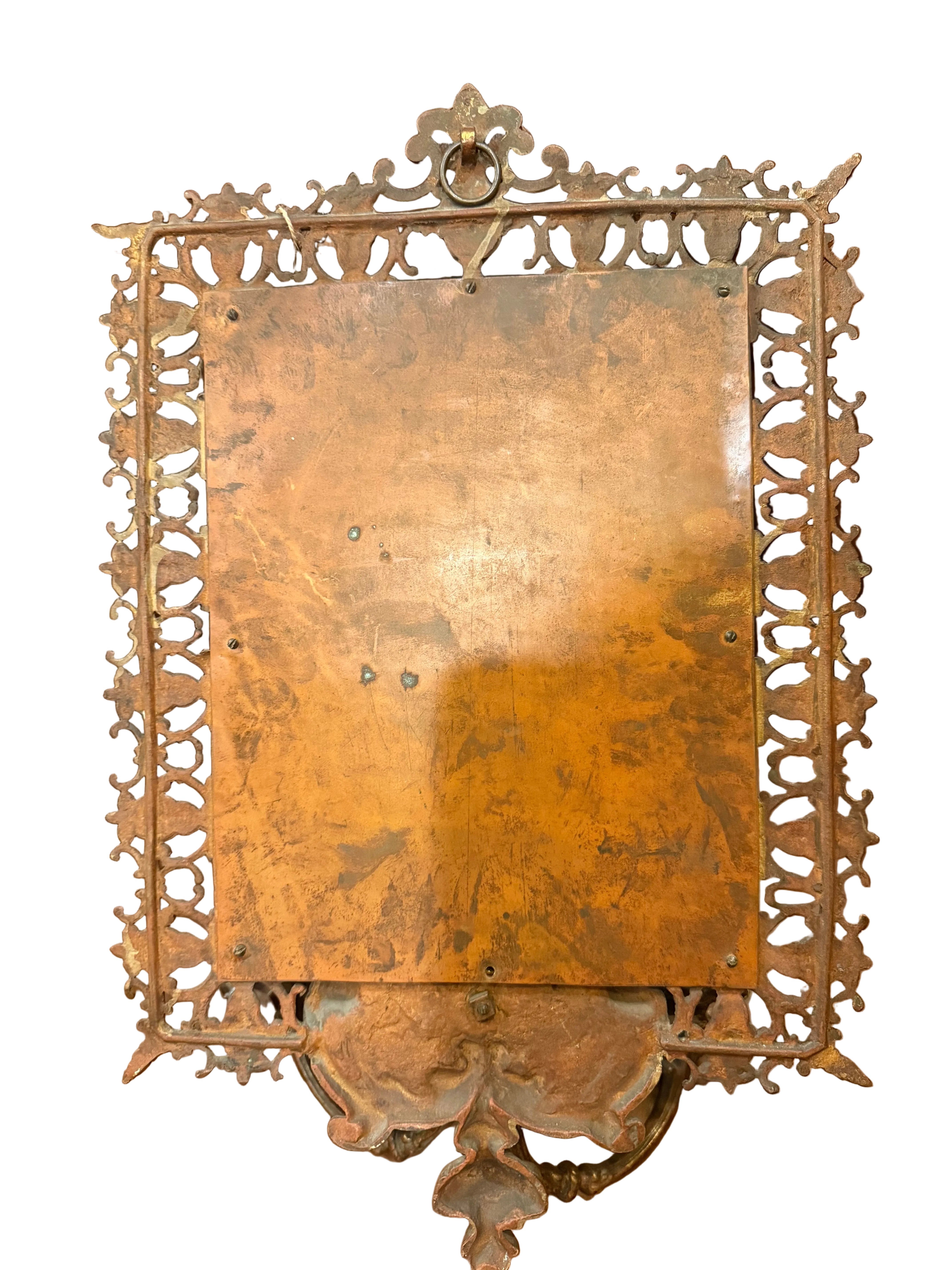 Antique Victorian Style Figural Wall Mirror Candle Sconces