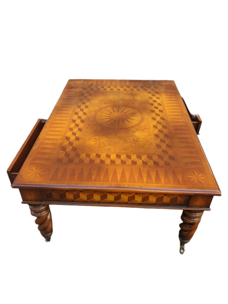 Vintage Victorian English Parquetry Coffee Table
