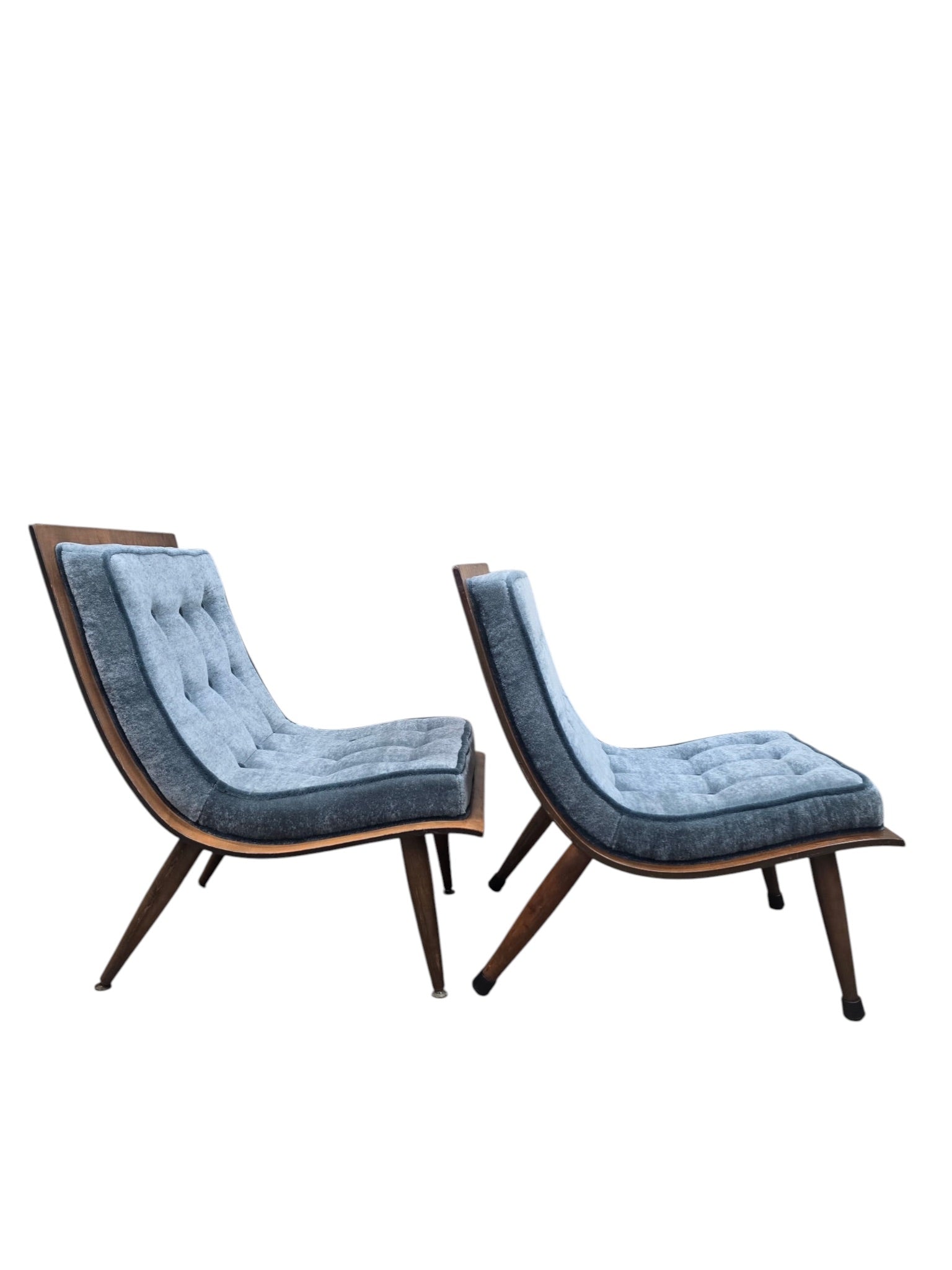 MCM Bentwood Scoop Chairs by Carter Brothers Newly Reupholstered - Set of 2