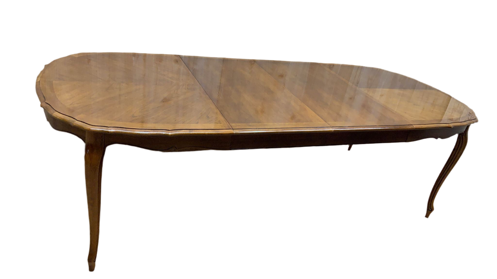 Vintage Thomasville French Provincial Louis XV Extendable Dining Table with 2 Leaves