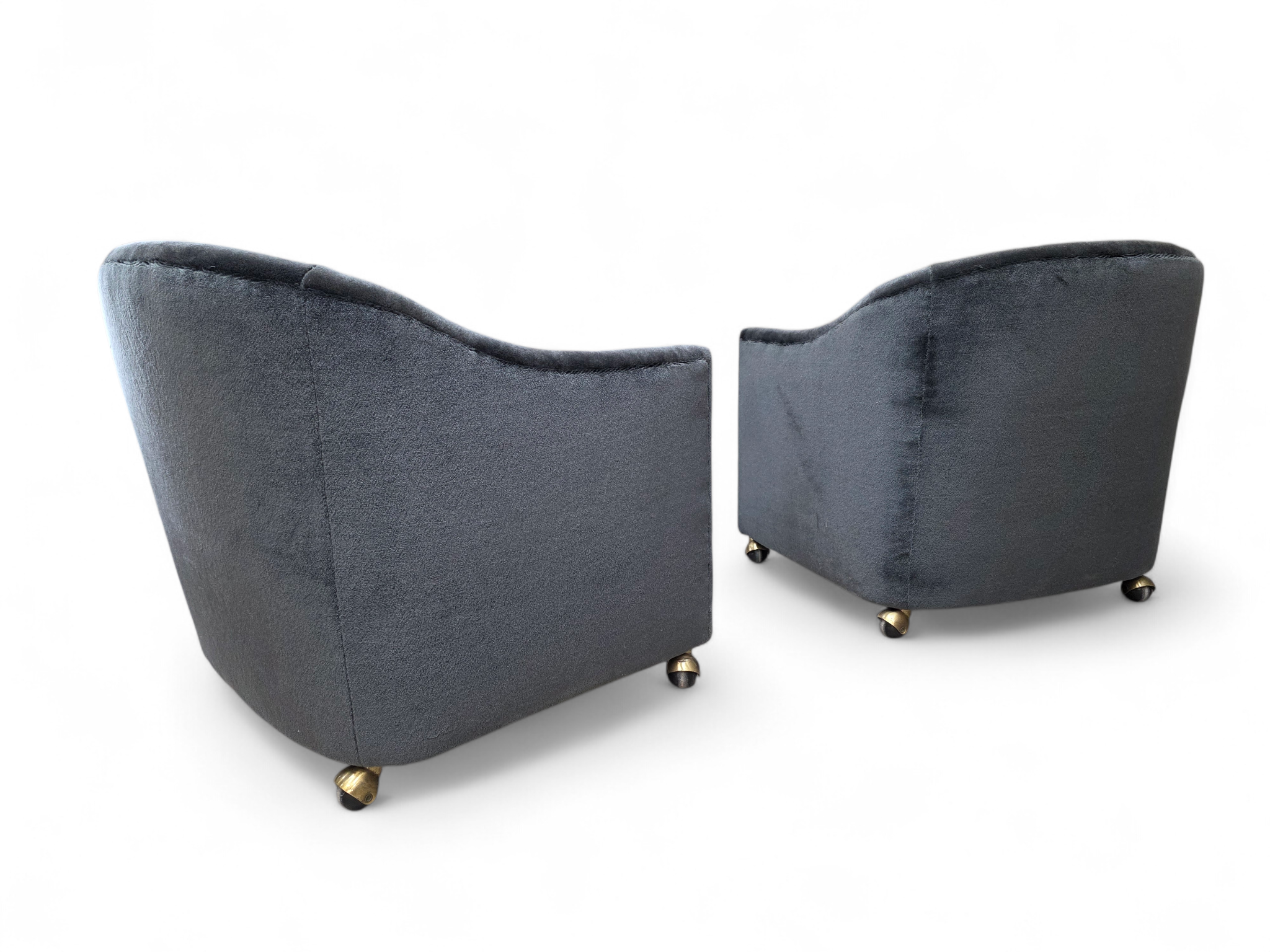 MCM Barrel Back Club Chairs by Kroehler Newly Reupholstered  - Pair