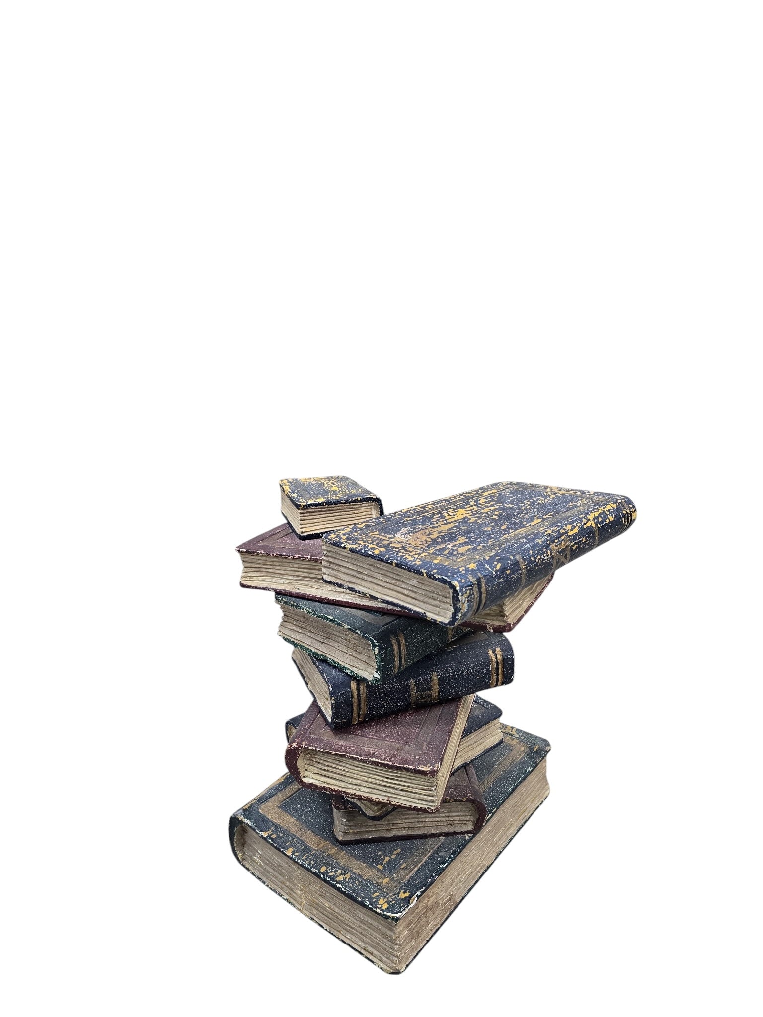 Vintage Regency Style Faux Stacked Book Side Table