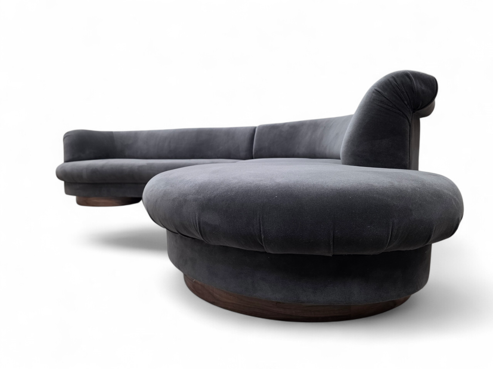 Postmodern Vladimir Kagan Style Serpentine Sectional Sofa Newly Reupholstered