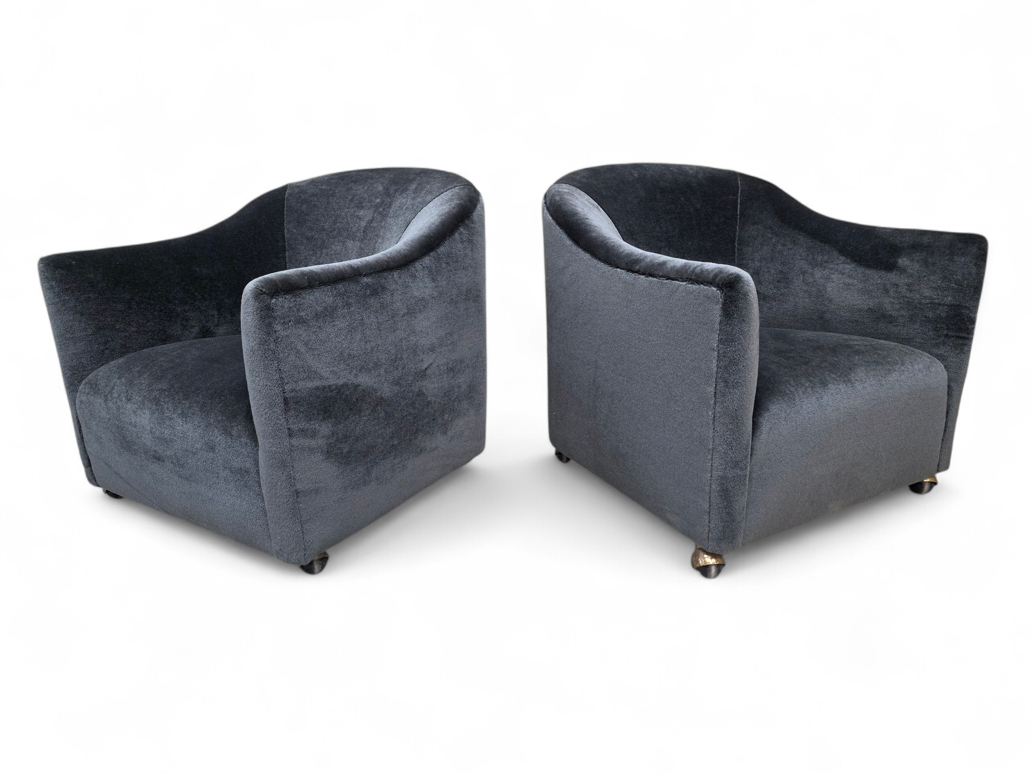 MCM Barrel Back Club Chairs by Kroehler Newly Reupholstered  - Pair