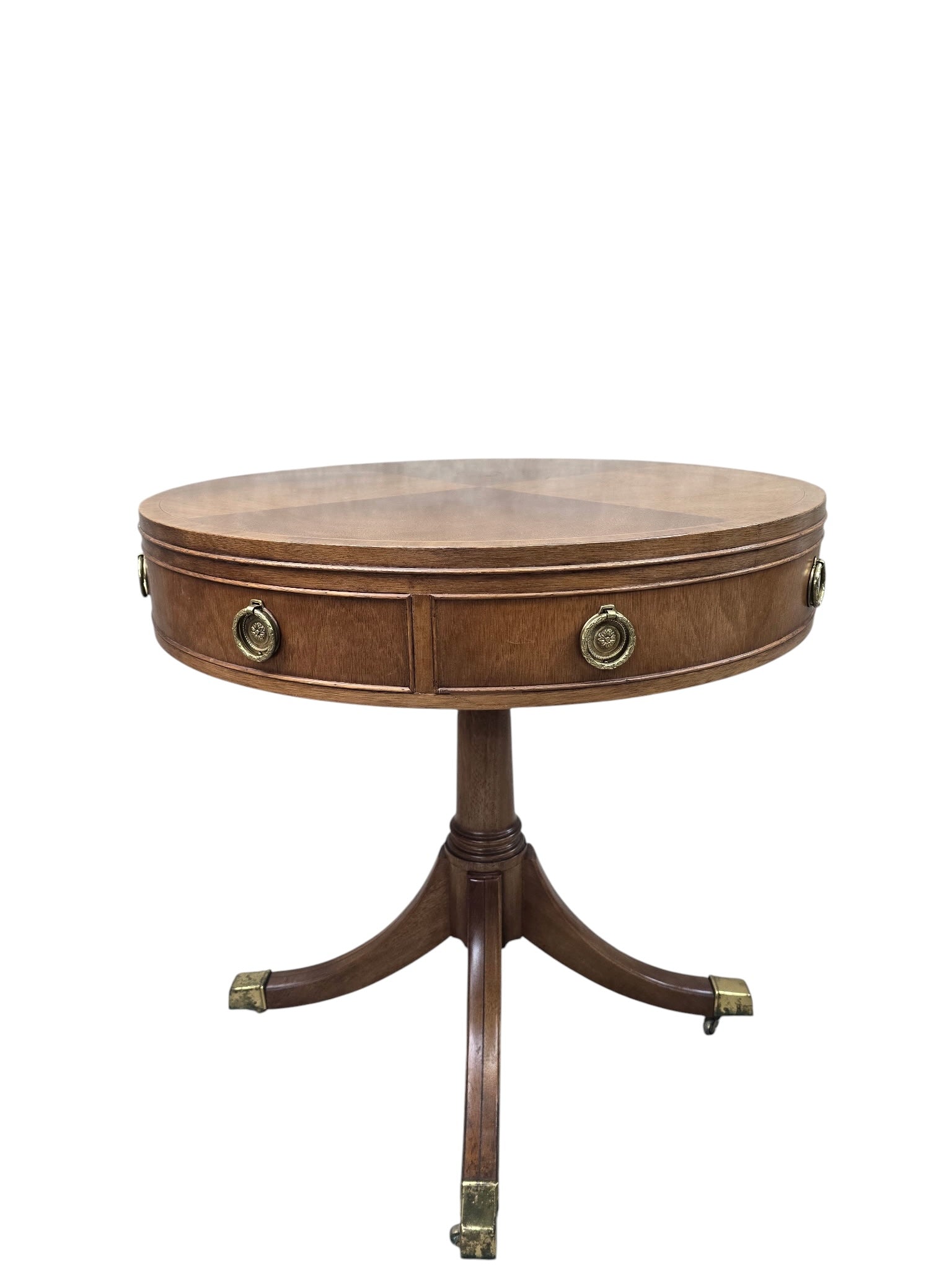 Vintage Baker Furniture Mahogany Drum Table