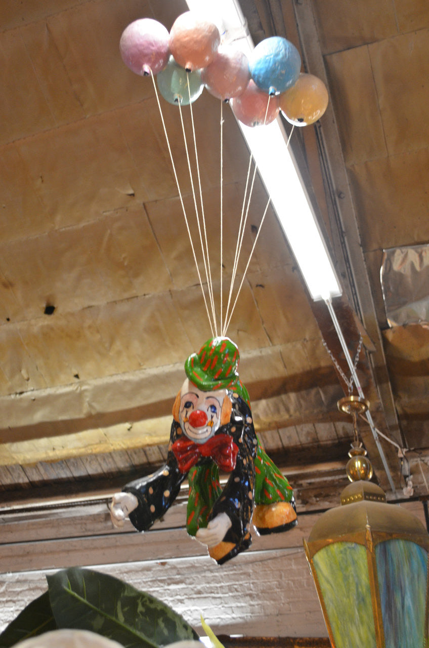 Mid Century Sergio Bustamante Paper Mache Hanging Clown Sculpture