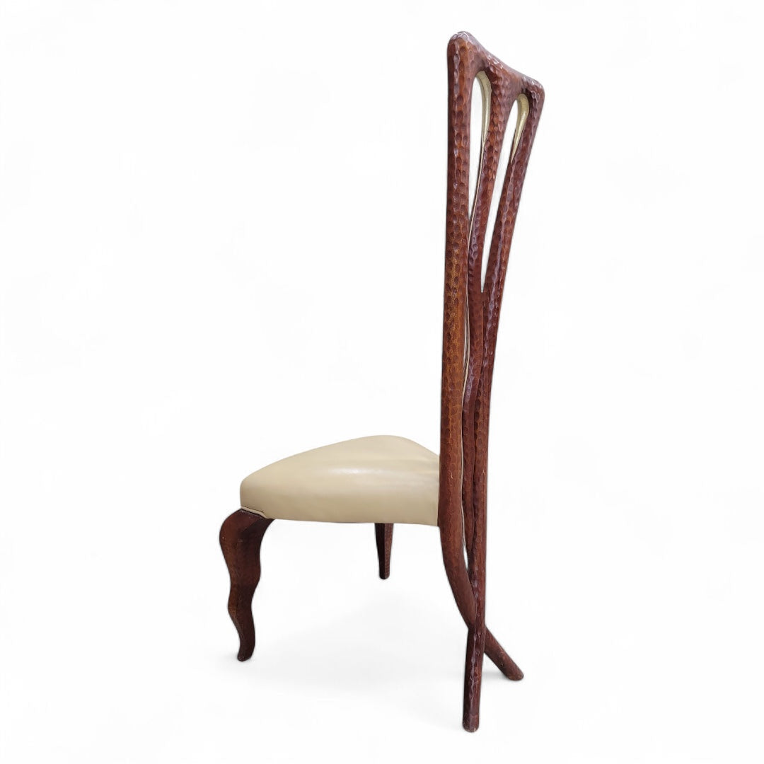 Vintage Christopher Guy Side Chair With Mahogany X-Leg Base