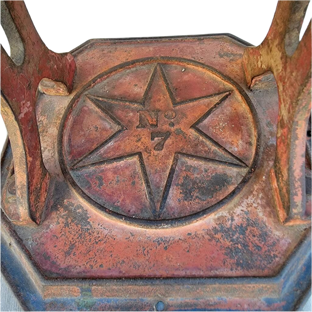 Antique Red Cast Iron Star Mill Co. Philadelphia No. 7 Coffee Grinder
