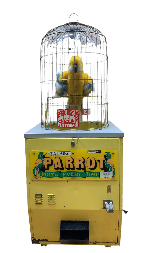 Vintage Gray Hound Talking Parrot Prize Every Time Vending Machine