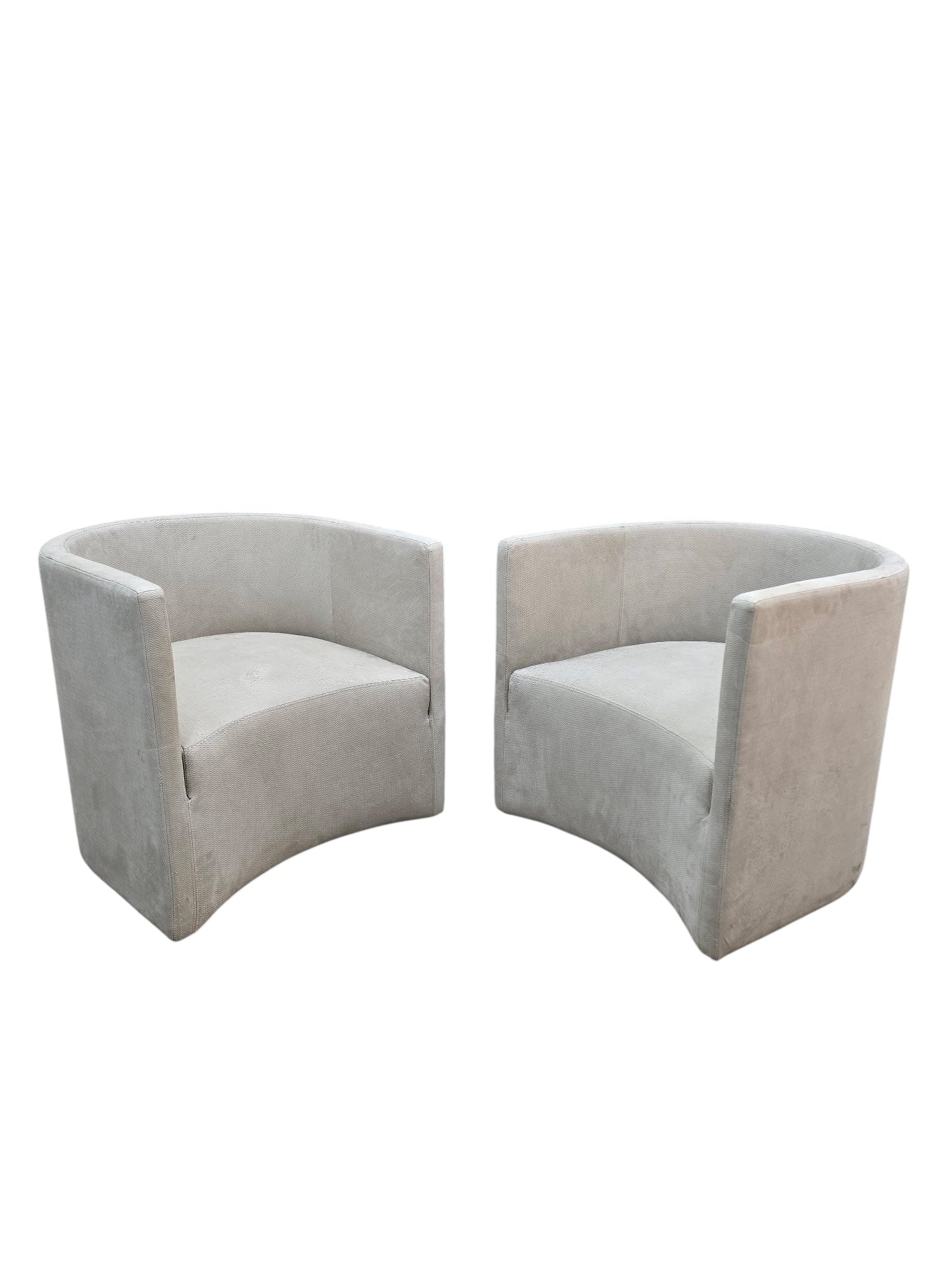 MCM Barrel Back Lounge Chairs Newly Reupholstered - Pair