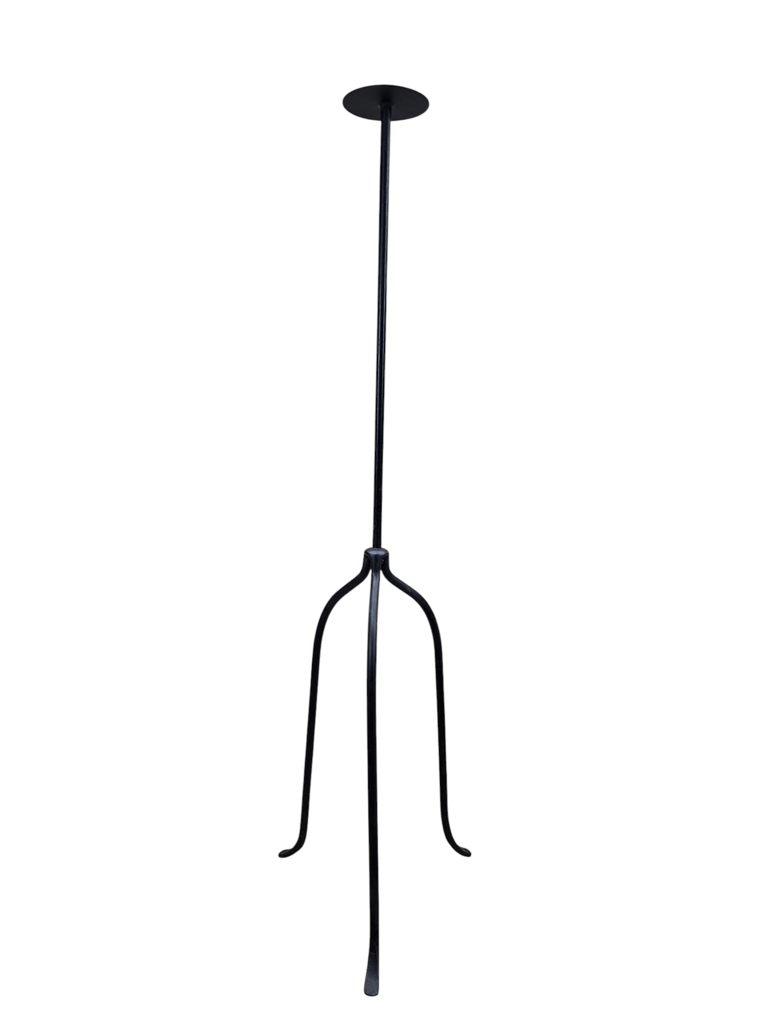 Vintage Black Iron Nail-Top Candle Stands – Set of 3