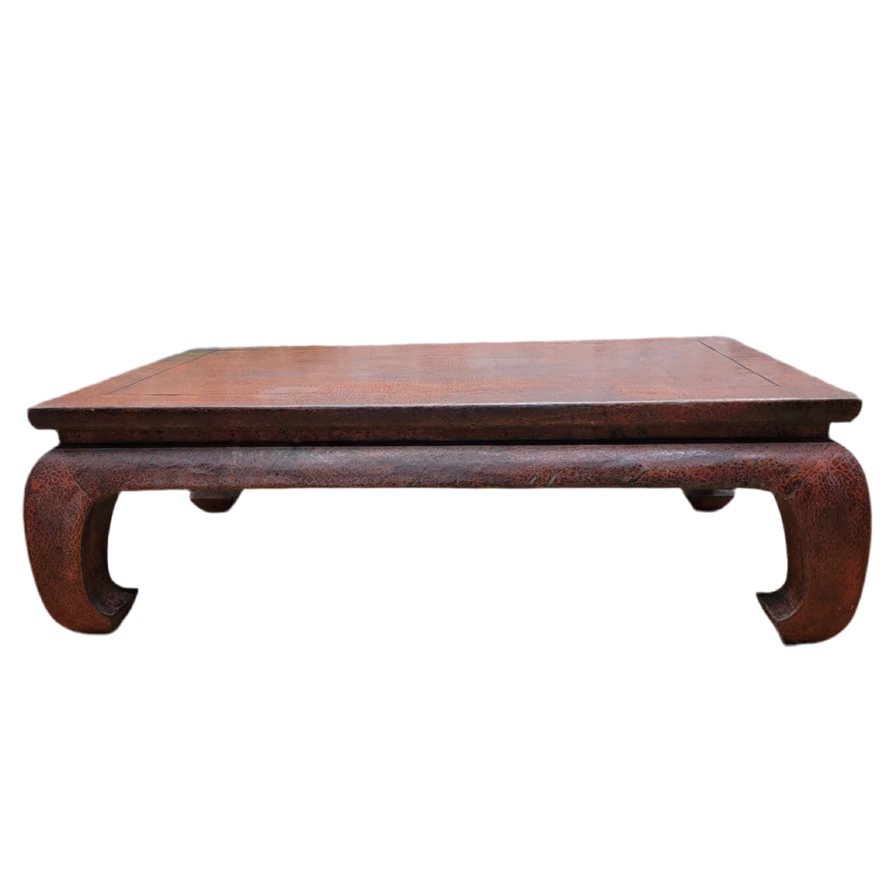 Antique Shanxi Province Red Lacquer Elm Coffee Table