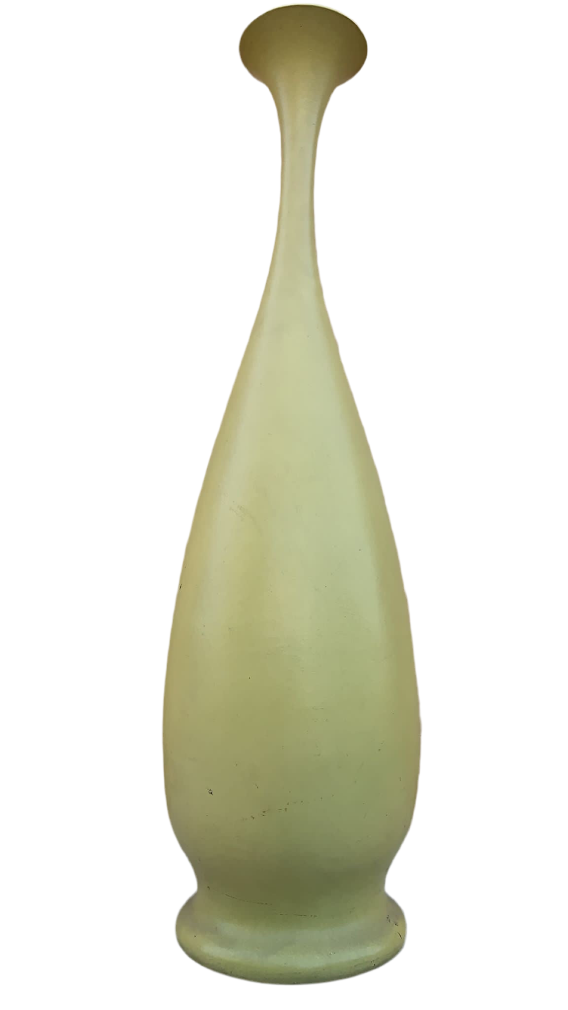 Mid Century Modern Swedish Ceramic Yellow Floor Vase