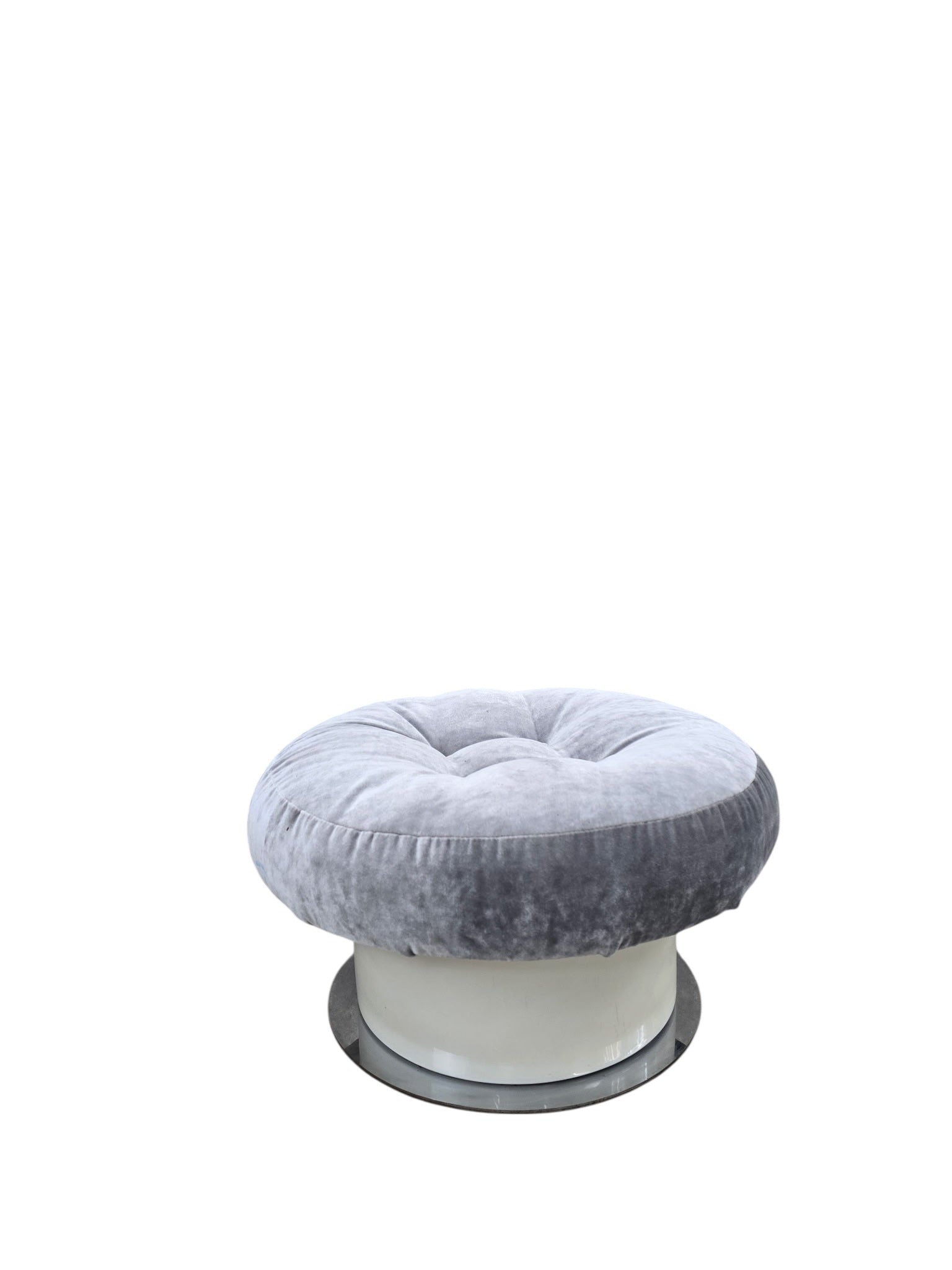 MCM Tufted Velvet Ottoman