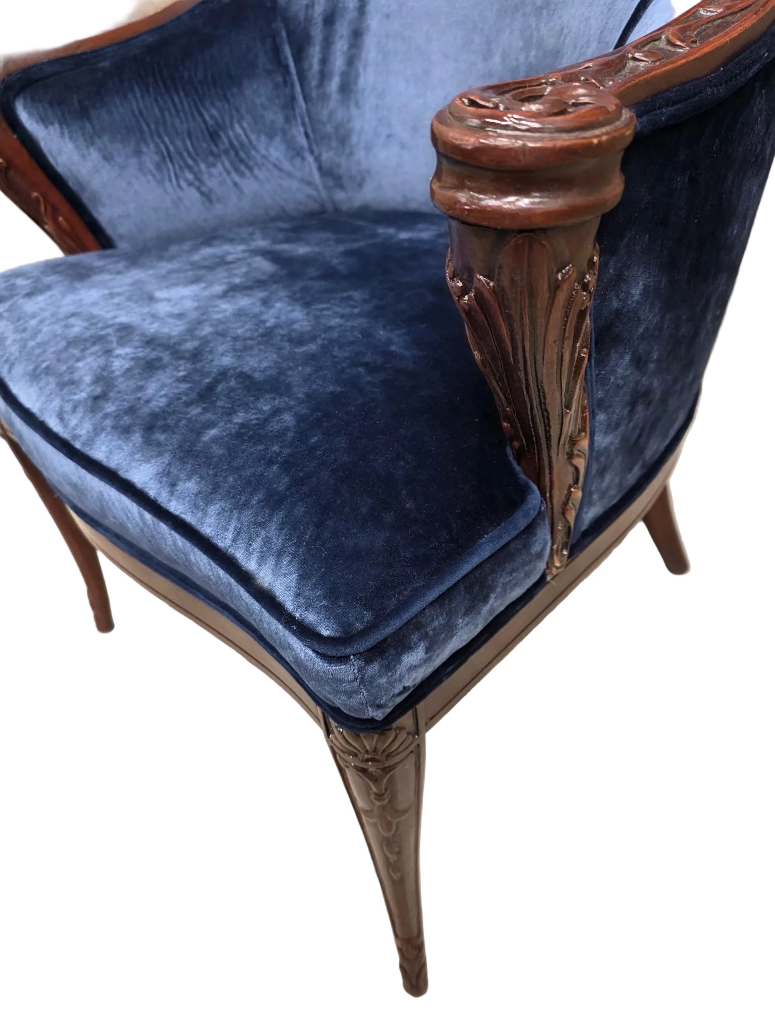 Vintage Regency Revival Style Wingback Chairs by Grosfeld House Newly Reupholstered – Pair