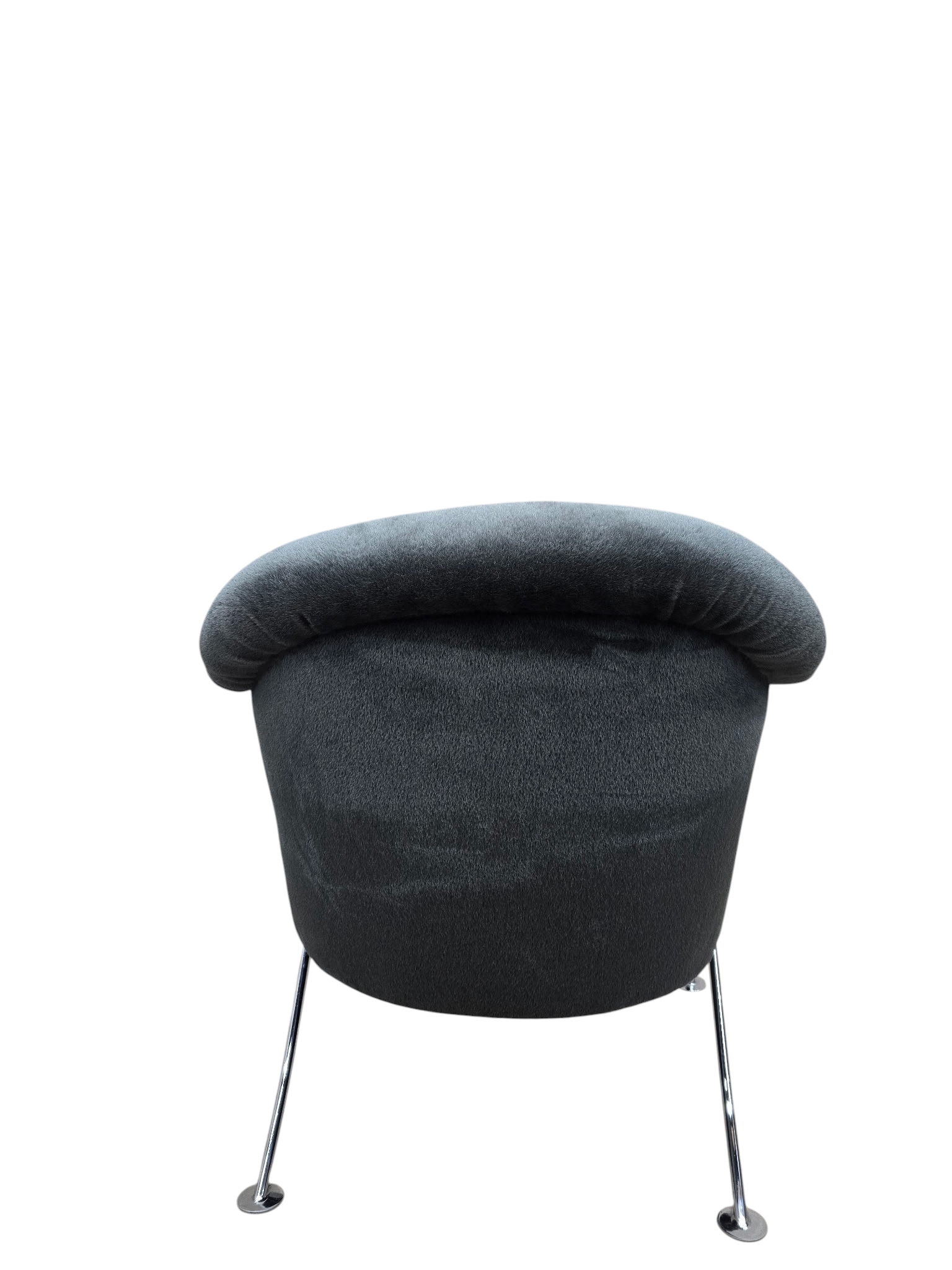 Thayer Coggin Sculptural Pull Up Lounge Chair Newly Reupholstered in Charcoal Alpaca Mohair – Tagged
