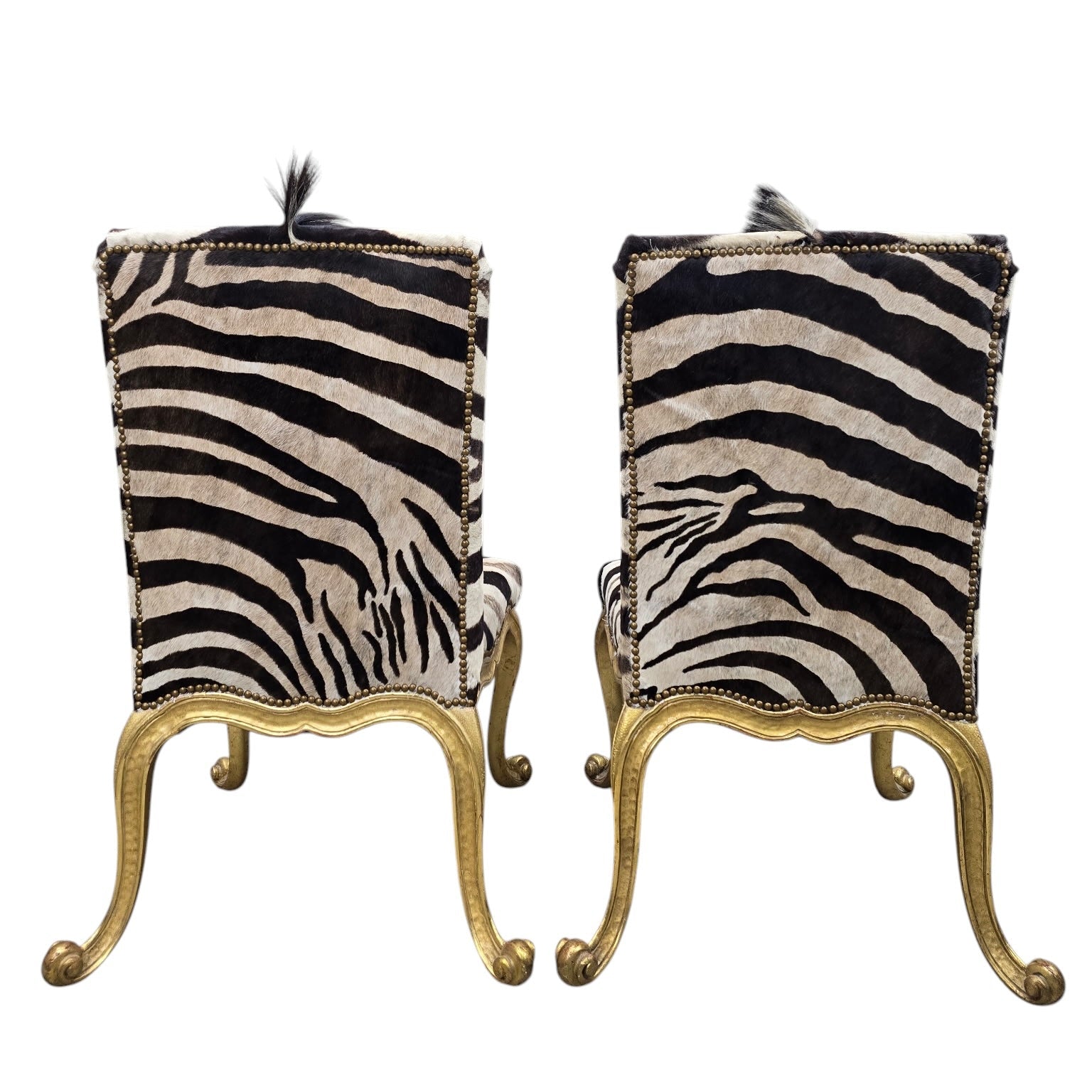 Vintage French Rococo Style Giltwood Side Chairs Newly Reuholstered - Pair