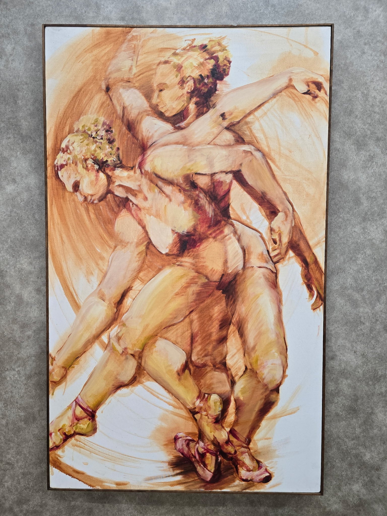 Vintage Oil Painting of Ballet Dancers