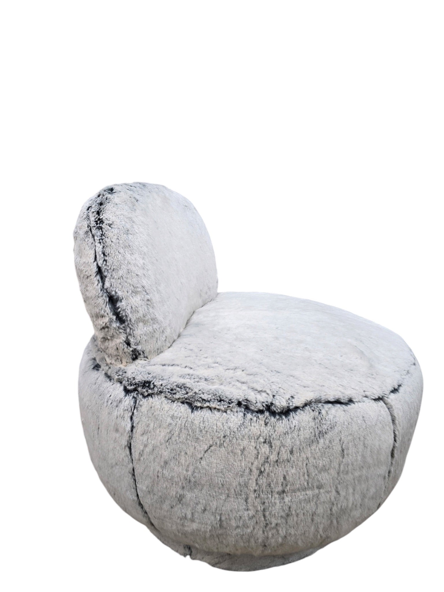 Postmodern Steve Chase Style Swivel Pouf Lounge Chairs and Ottoman Newly Reupholstered