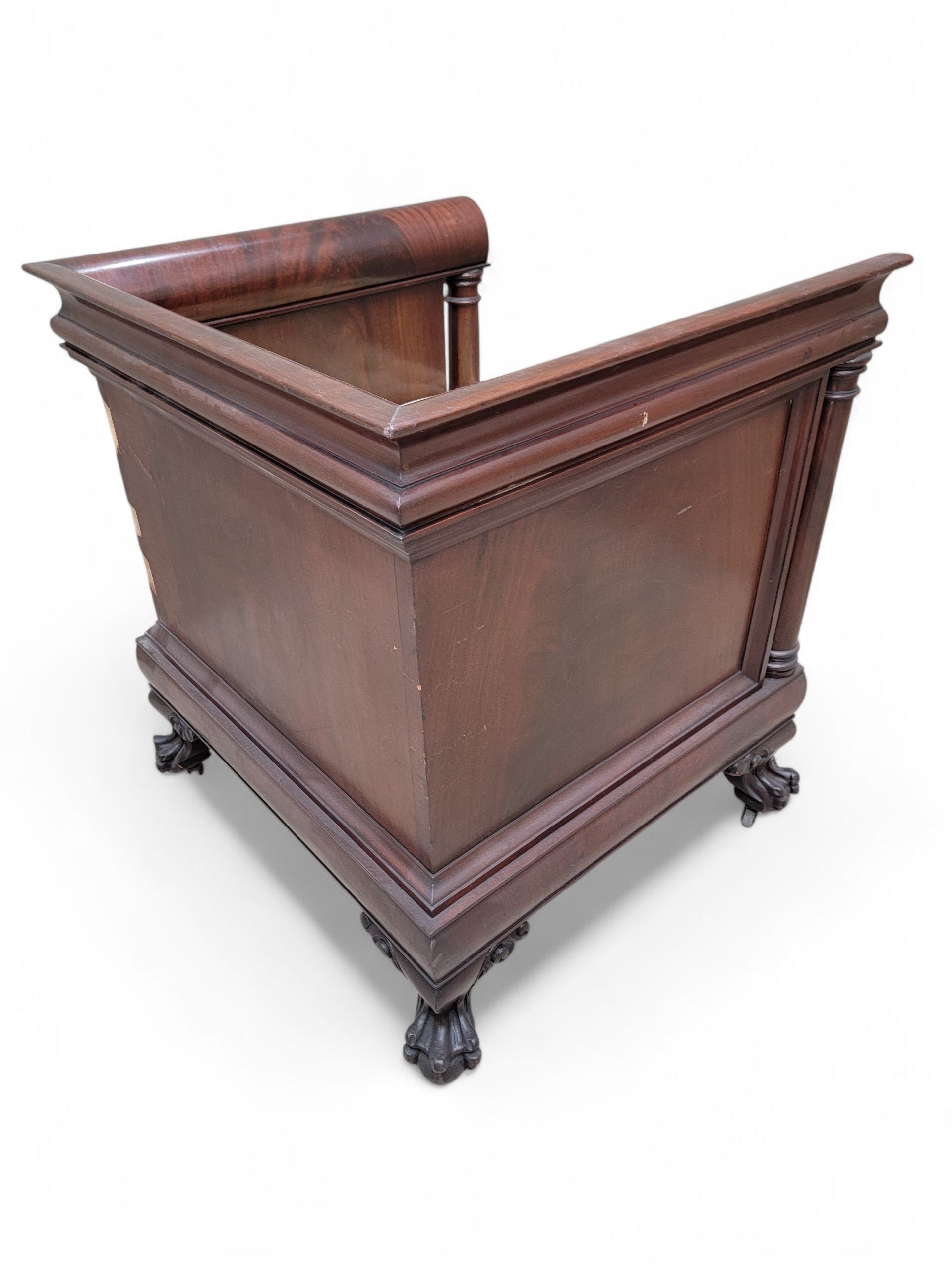 Antique English Colonial Mahogany Cube Chair