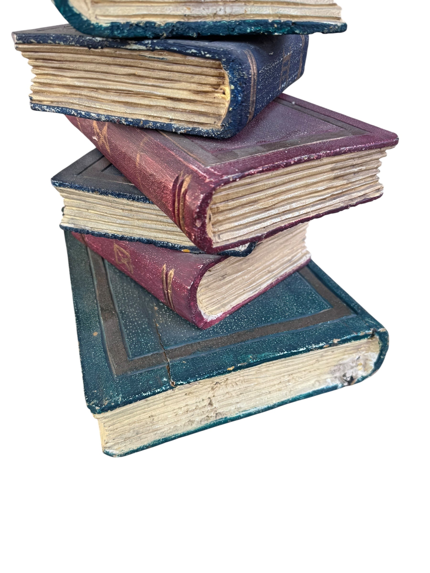 Vintage Faux Stacked Book Side Table