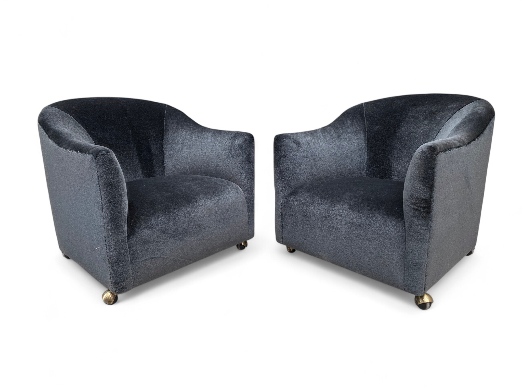 MCM Barrel Back Club Chairs by Kroehler Newly Reupholstered  - Pair