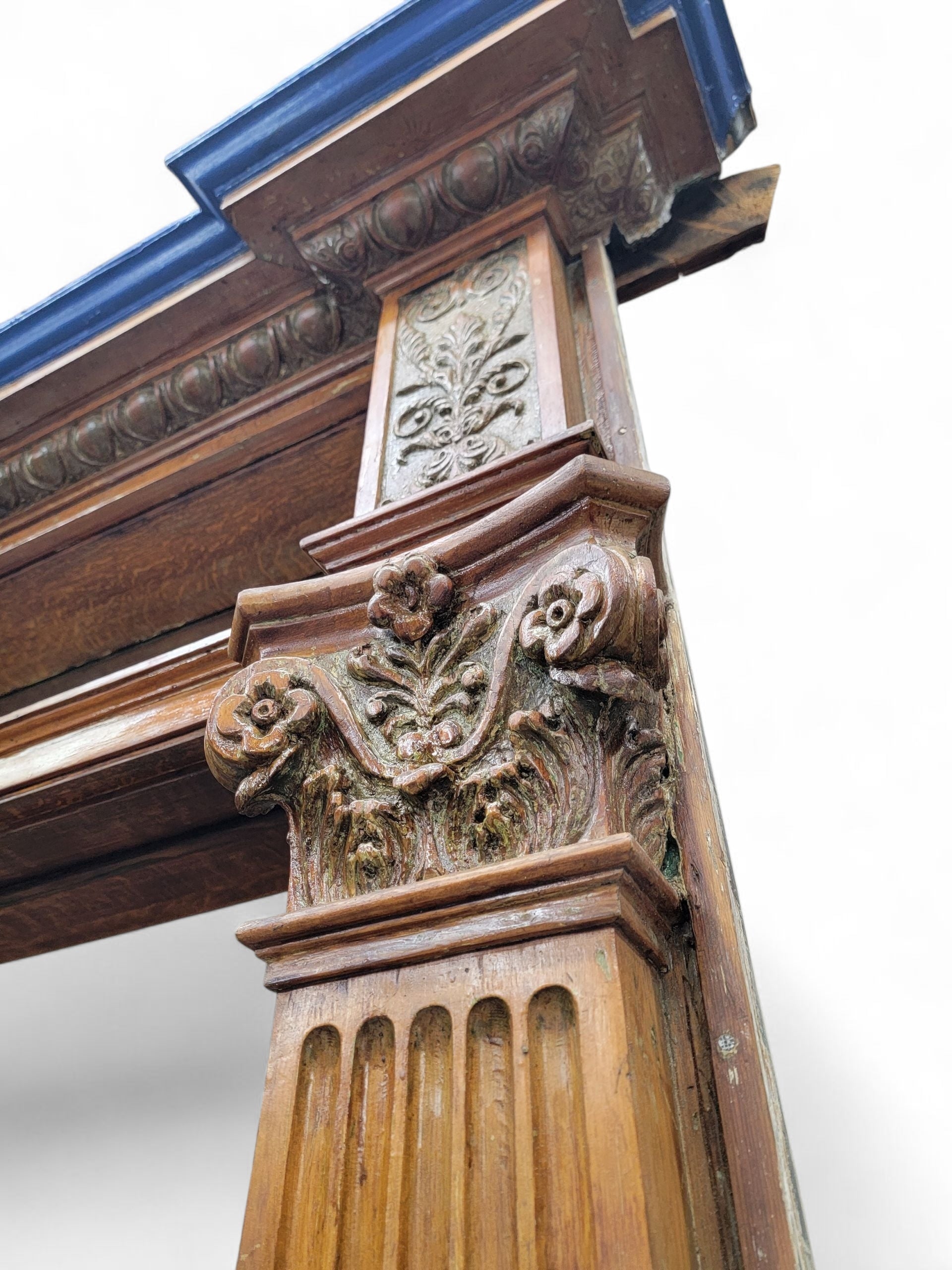 HOLD - Antique Monumental Salvaged Carved Entrance Door