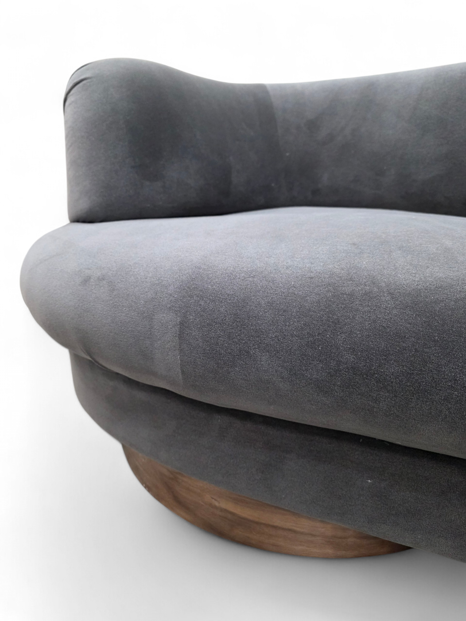 Postmodern Vladimir Kagan Style Serpentine Sectional Sofa Newly Reupholstered