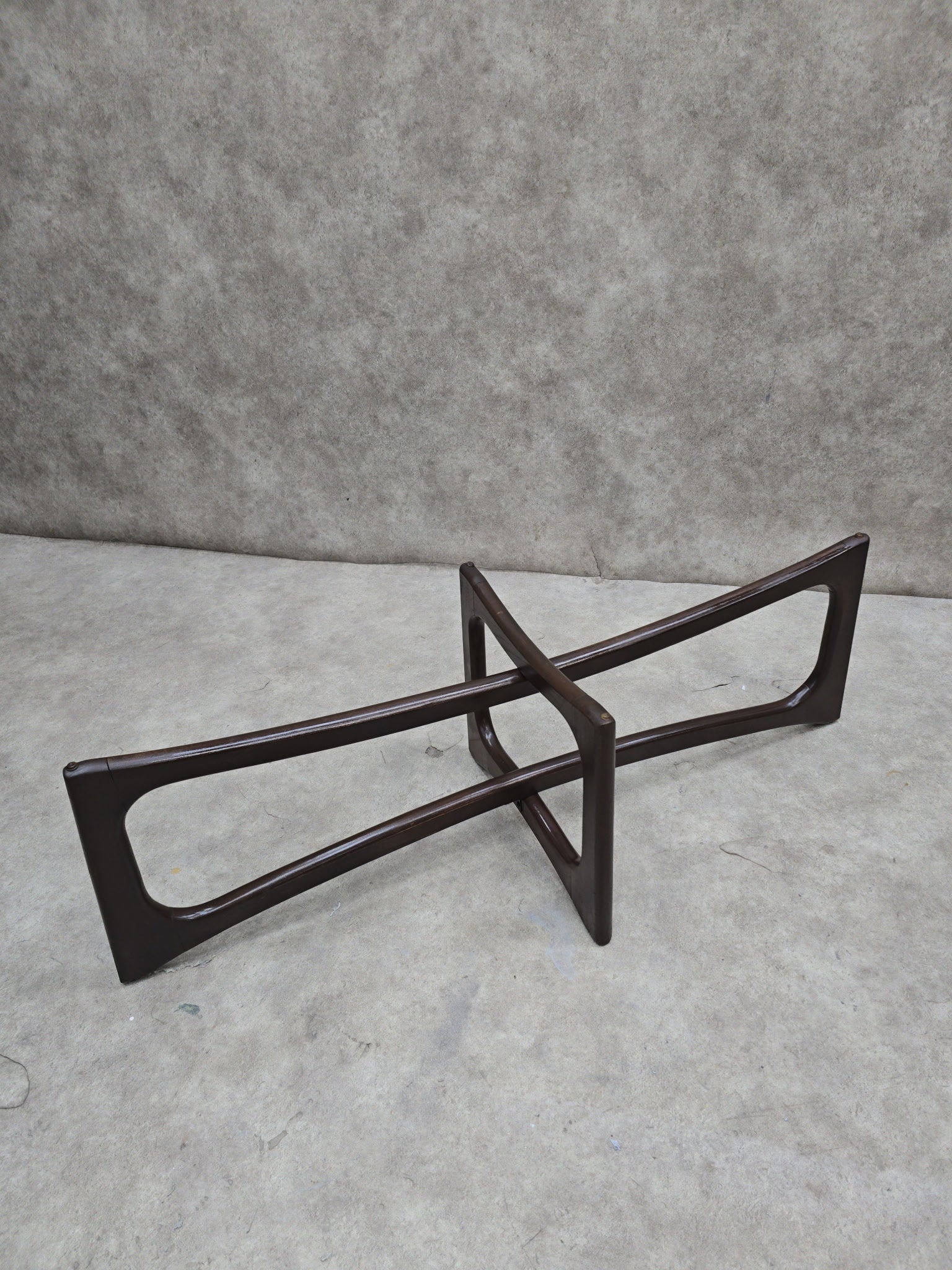 Mid Century Modern Adrian Pearsall Style Bowtie with Rectangular Glass Top Coffee Table
