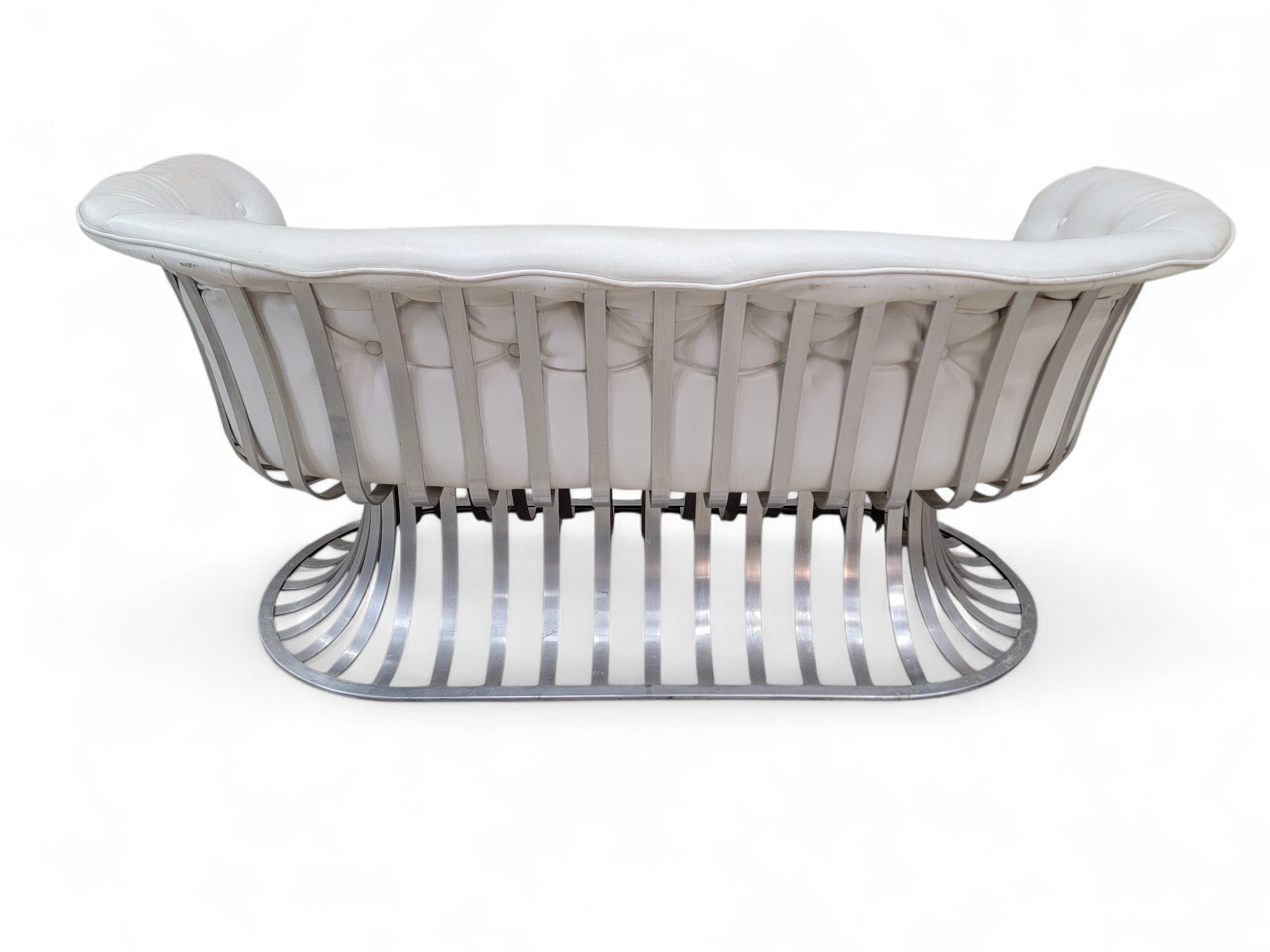 Mid Century Modern Russel Woodard Extruded Aluminum Indoor/Outdoor 5 Piece Parlor Set for Reupholstery