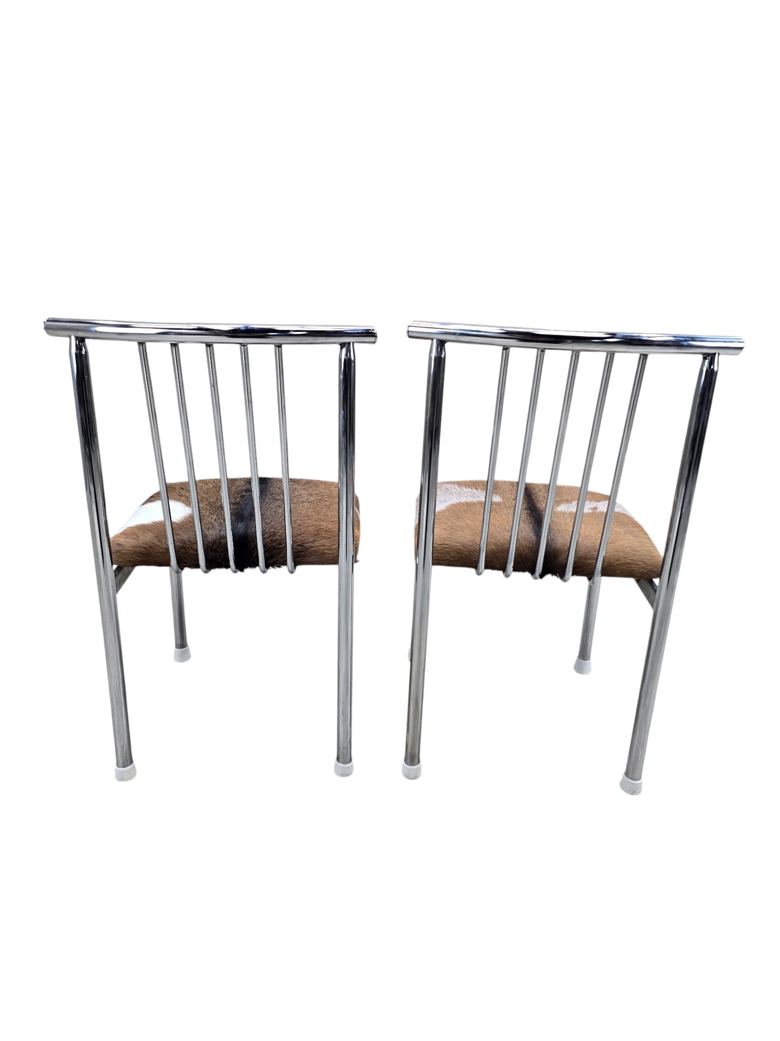MCM B. Brody Chrome Spindle Back Side Chairs Newly Reupholstered – Pair