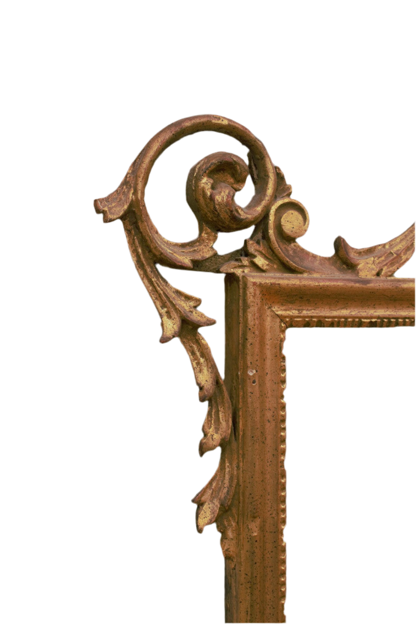 Antique Italian Ornate Carved Gold Leaf Wall Mirror