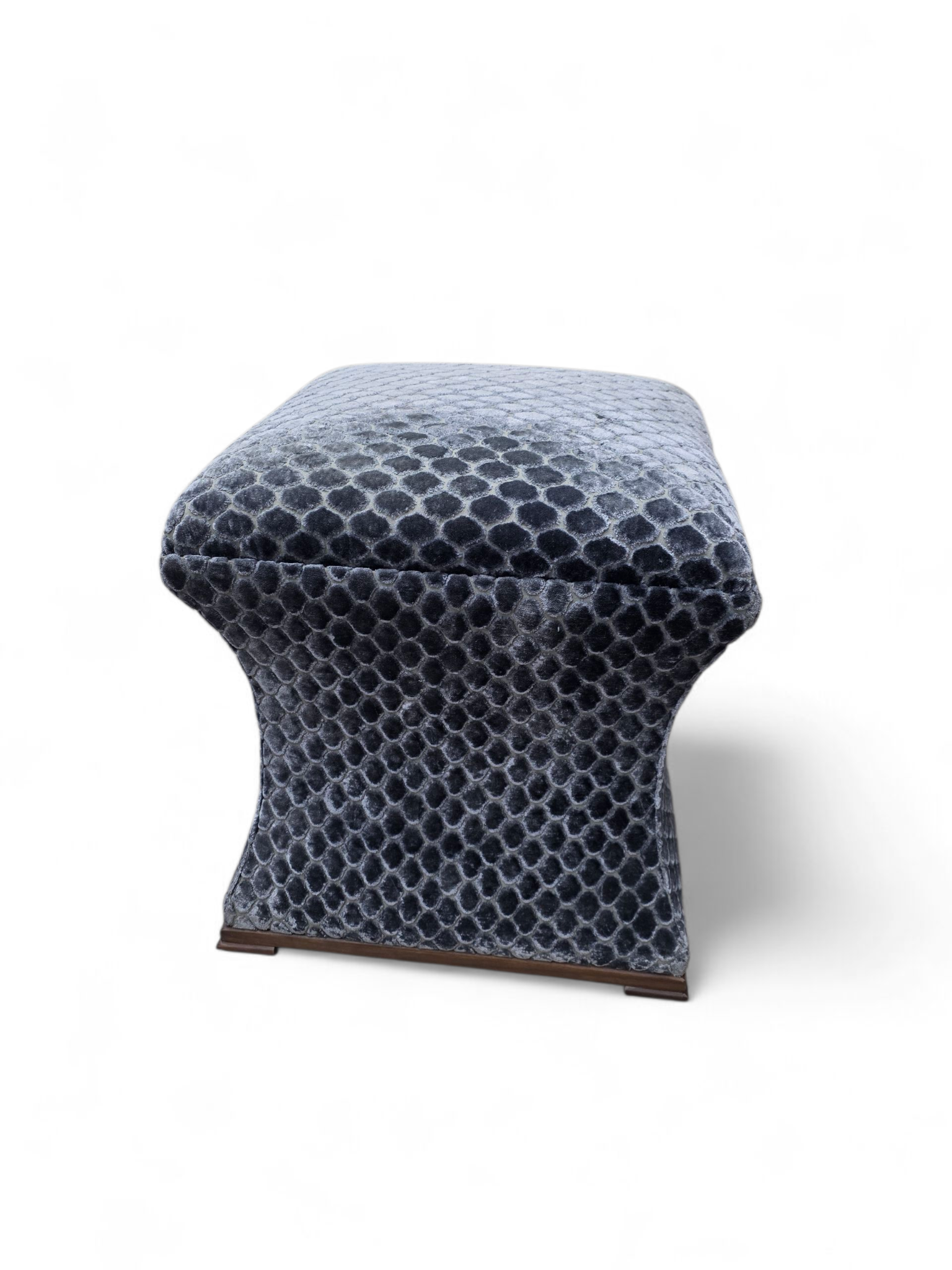 Custom Concave Ottomans Newly Reupholstered - Pair