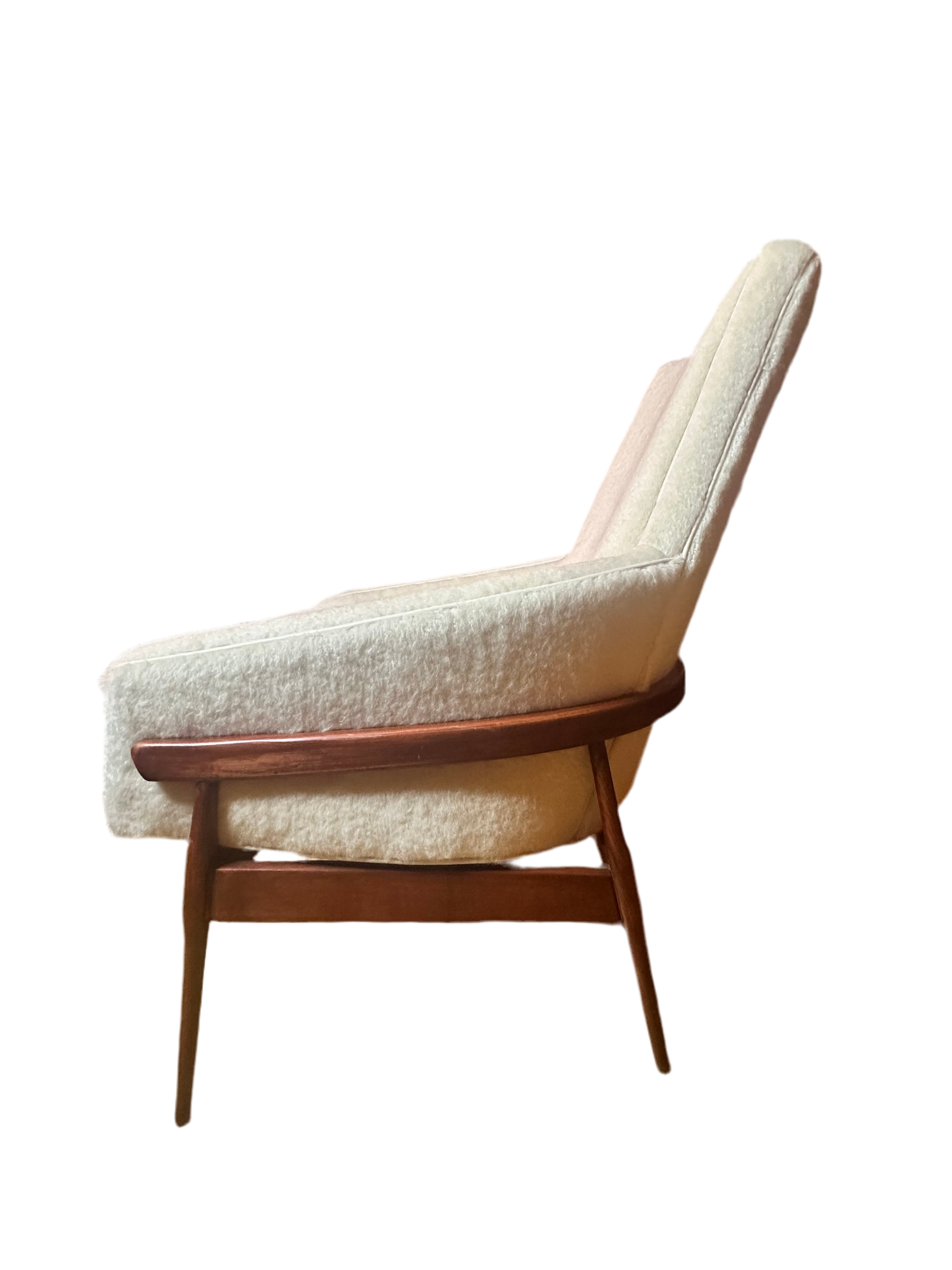 Mid Century Modern Lawrence Peabody High Back Lounge Chair Newly Upholstered