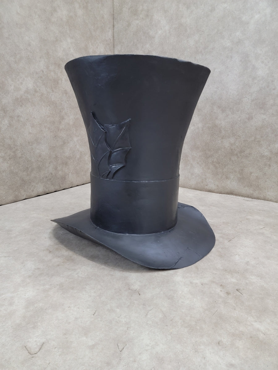 Vintage Oversized Fiber-Glass Resin Crafted Black Magician Top-Hat Prop/Holiday Decor Piece