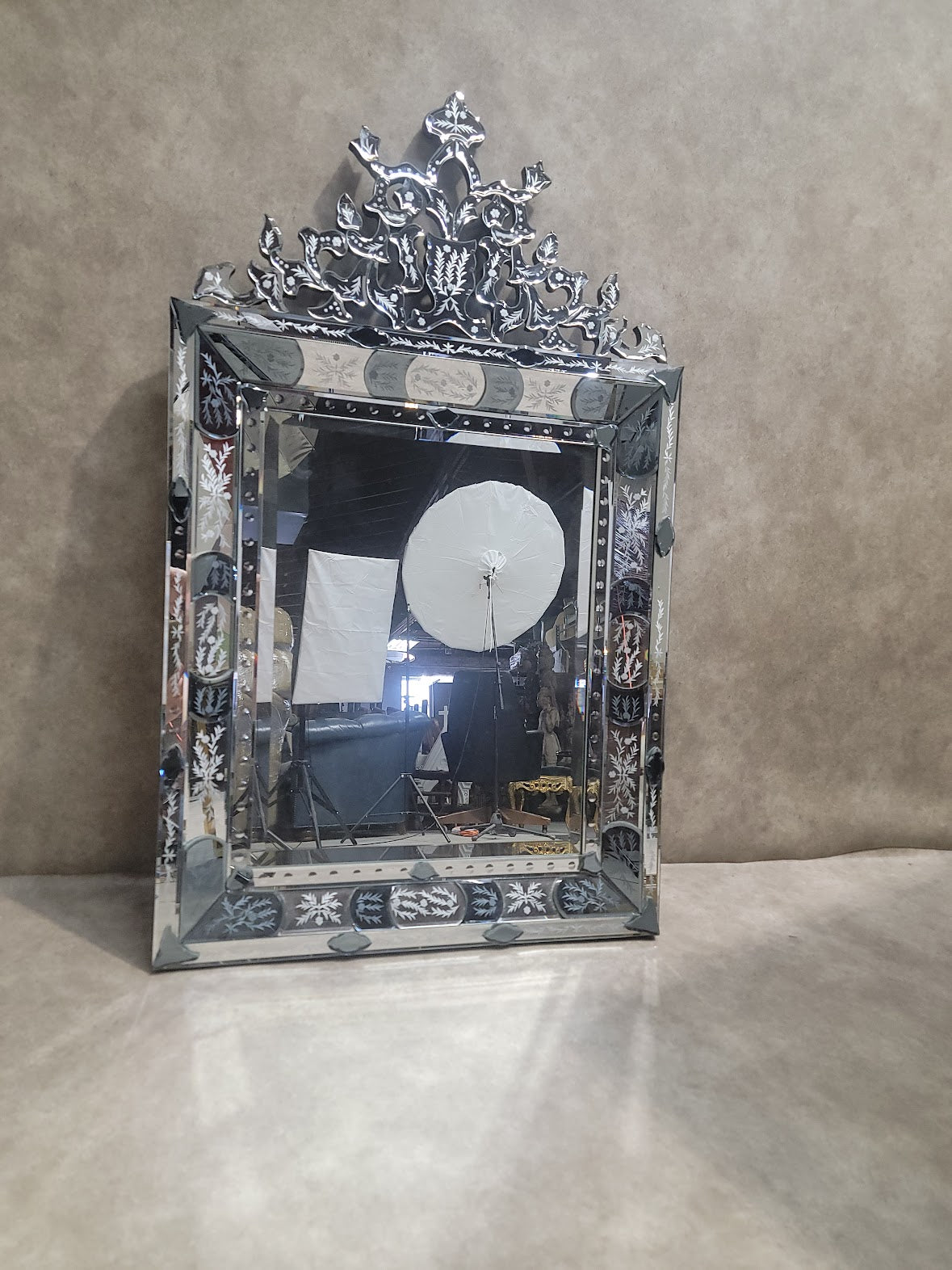 NEW - Vintage Etched & Beveled Wall Venetian Wall Mirror