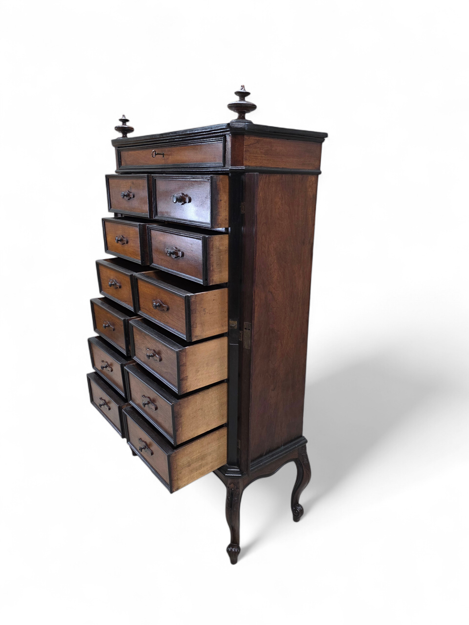 Antique Edwardian Style 13 Drawers Lock-Side Filing Cabinet