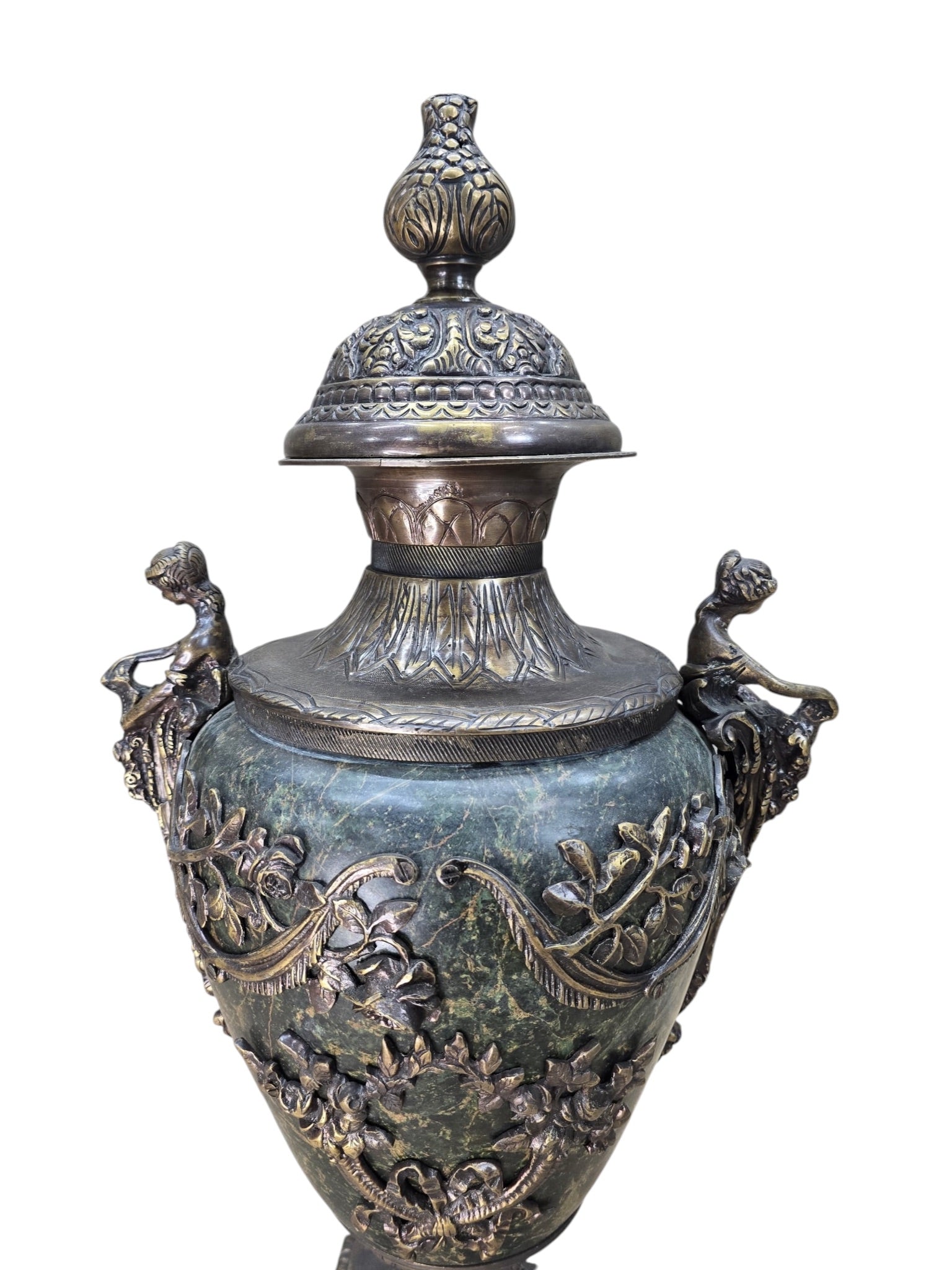 Antique French Louis XV Style Ornate Urns - Pair