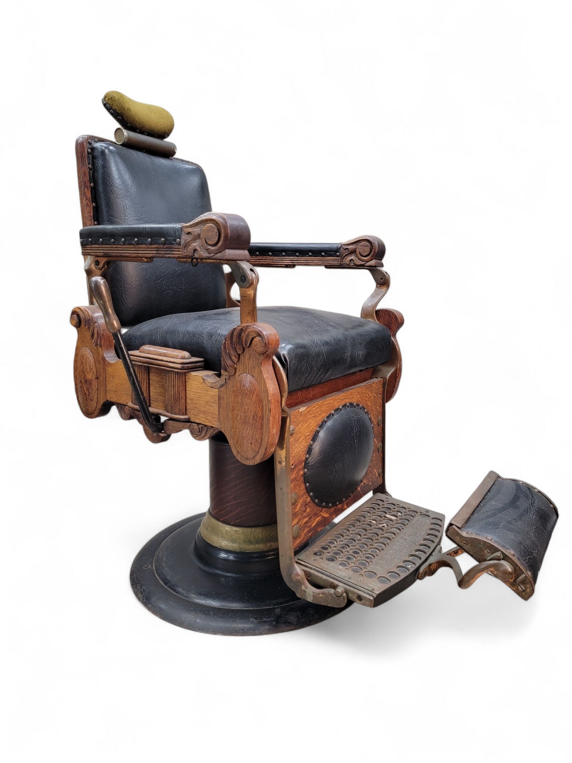 Antique Berninghaus “Hercules” Barber & Shave Chair