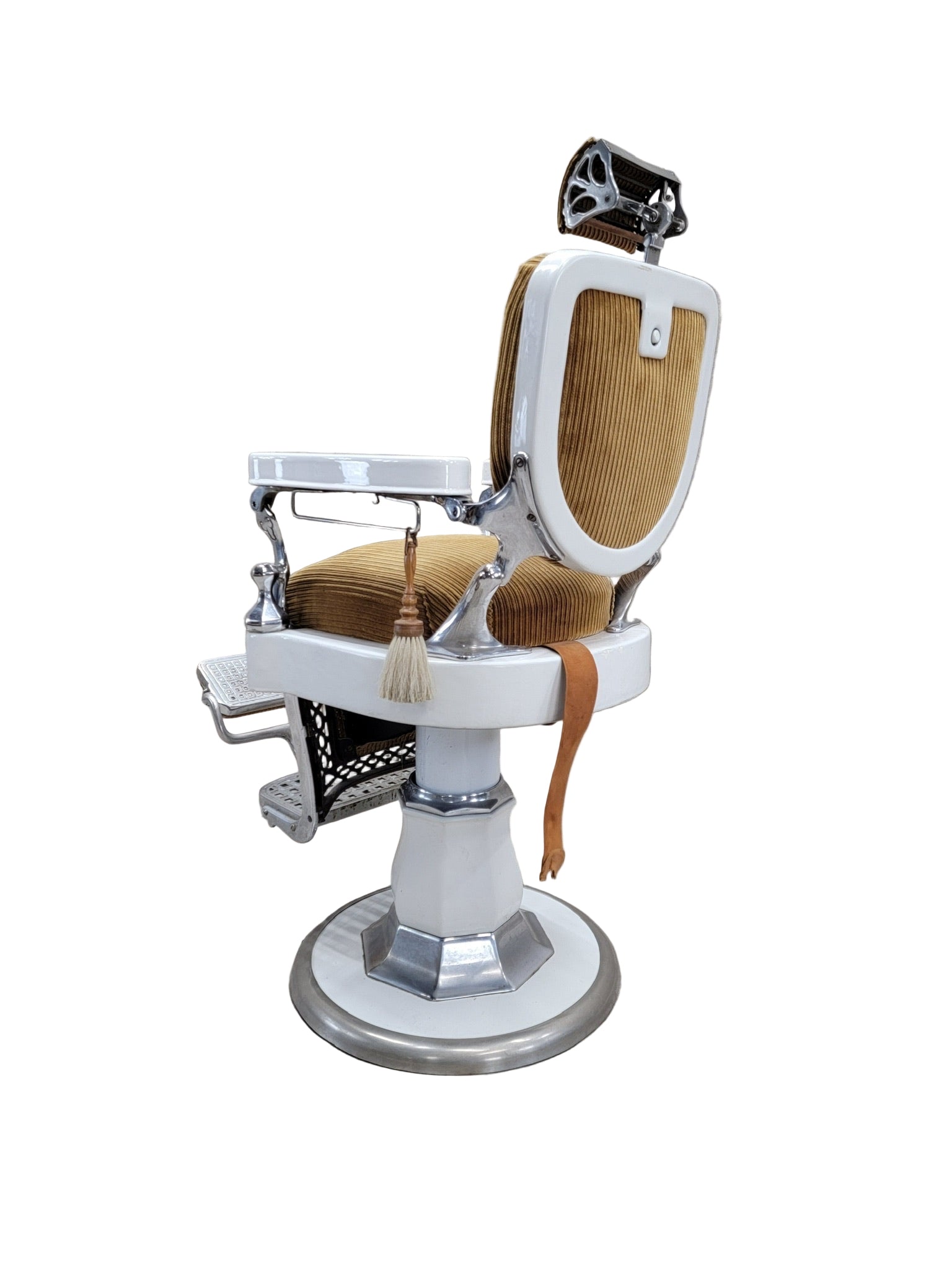 Antique Emil J. Paidar Adjustable Barber Chair with Spring Cushion Headrest